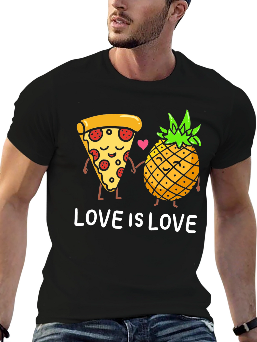 Pizza & Pineapple Love is Love Graphic Tee