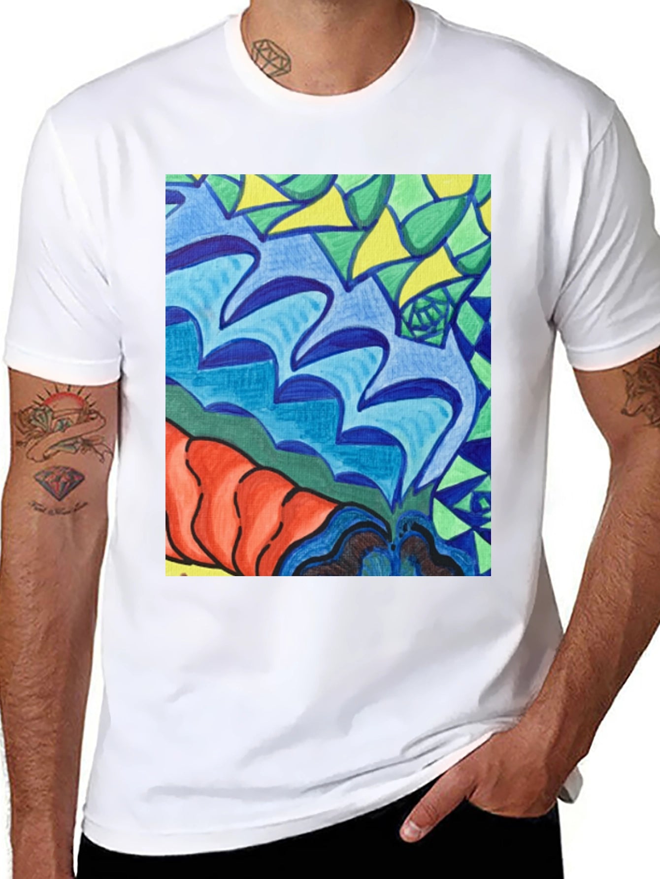 Abstract Art Tee - Bold Colors Unique Design
