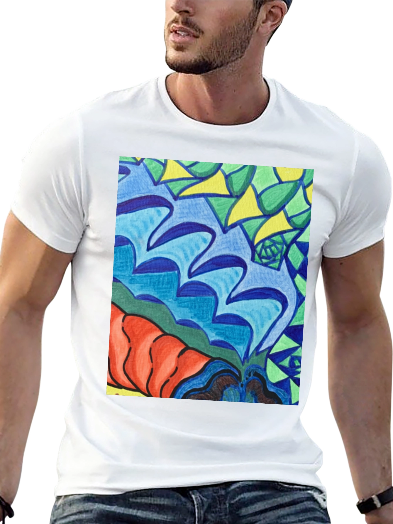 Abstract Art Tee - Bold Colors Unique Design