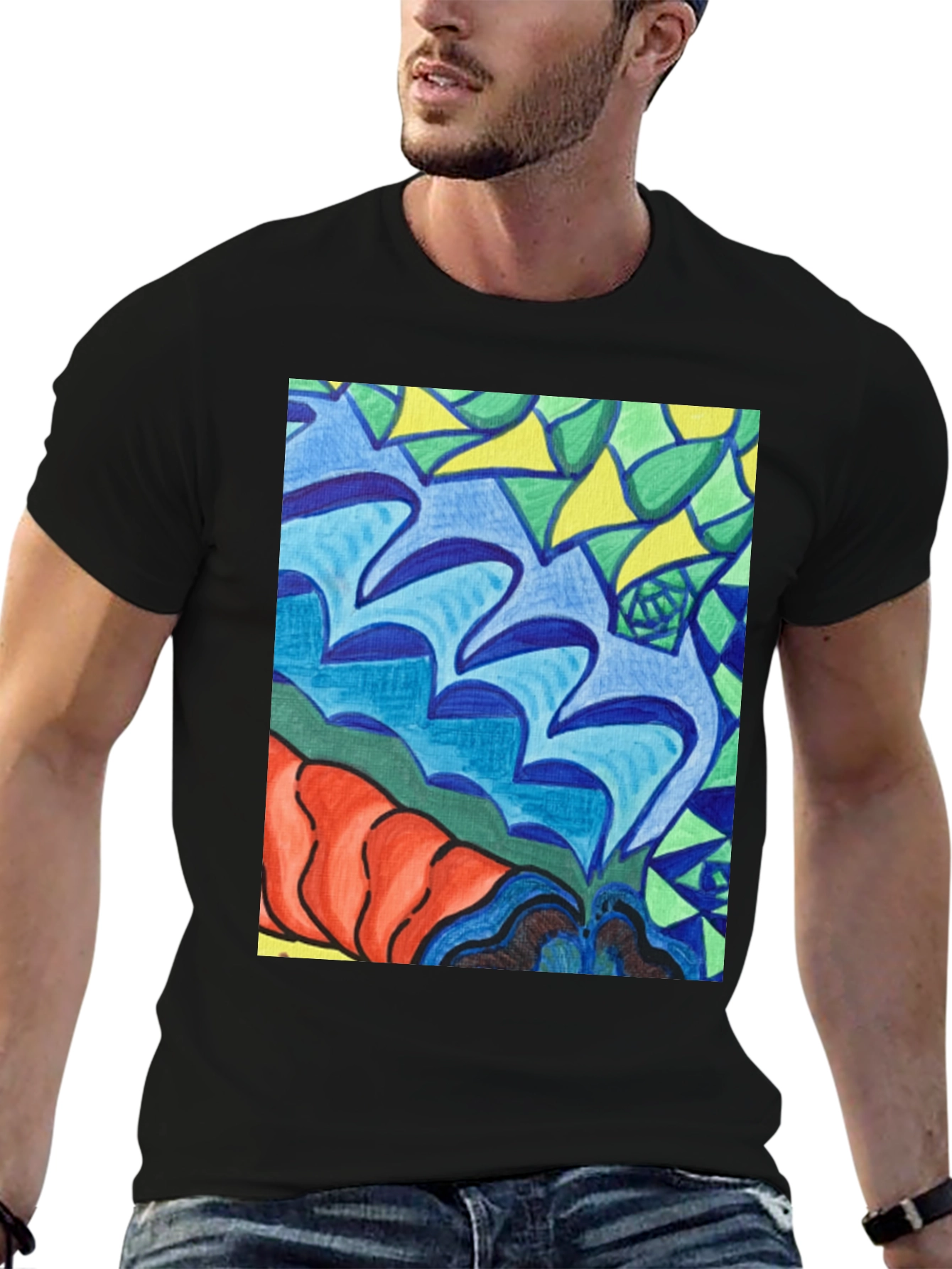 Abstract Art Tee - Bold Colors Unique Design