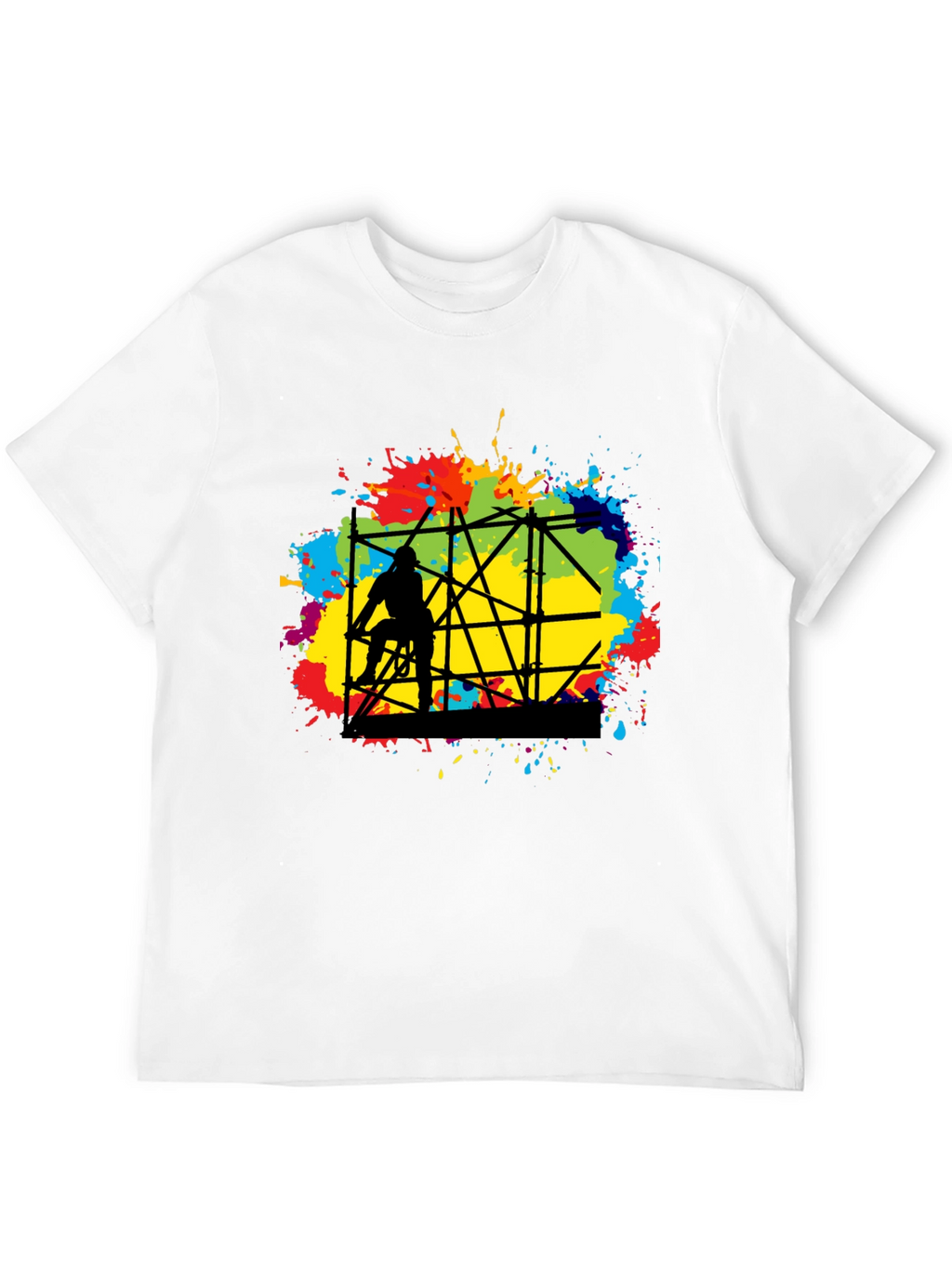 Abstract Scaffolding Graphic T-Shirt