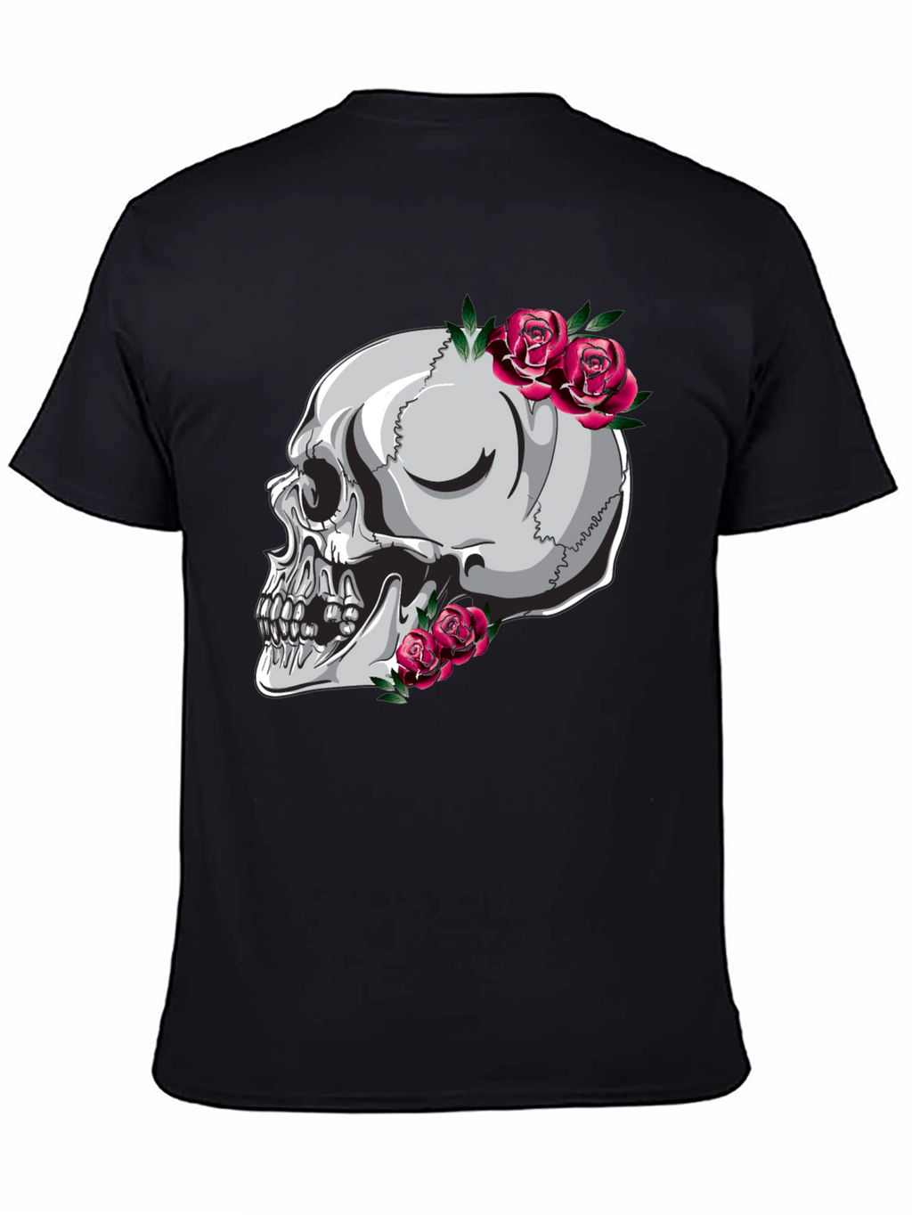 Skull and Roses Graphic Tee - Unique Design