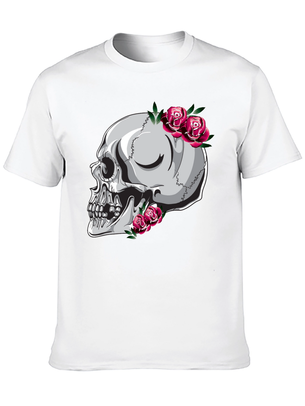 Skull and Roses Graphic Tee - Unique Design