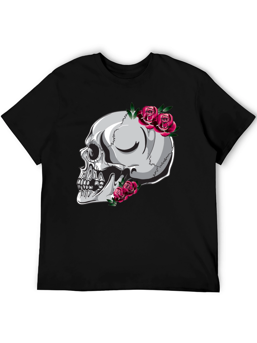 Skull and Roses Graphic Tee - Unique Design