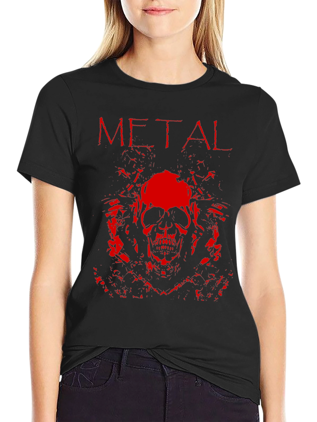 Metal Skull Graphic T-Shirt - Rock Style