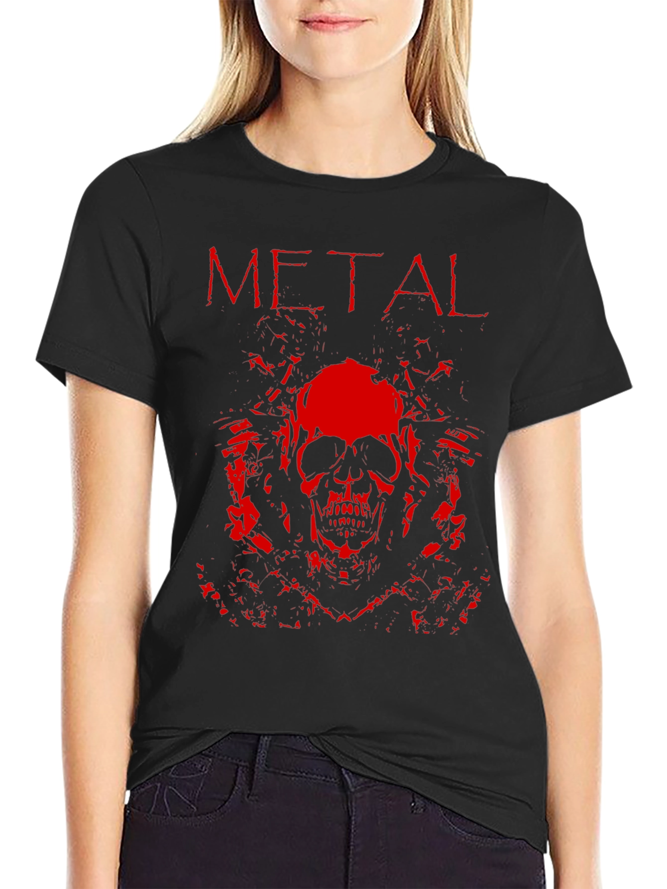 Metal Skull Graphic T-Shirt - Rock Style