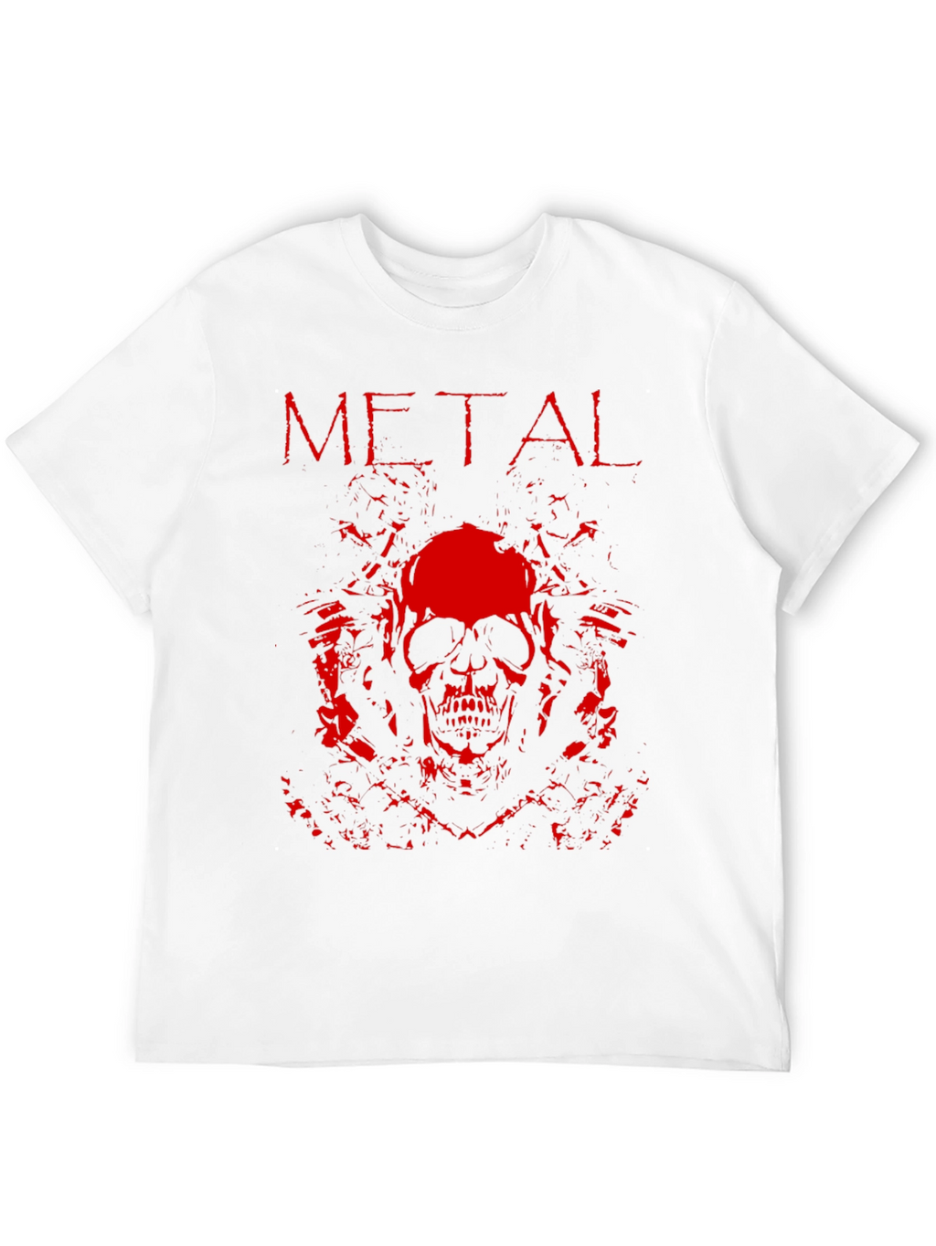 Metal Skull Graphic T-Shirt - Rock Style