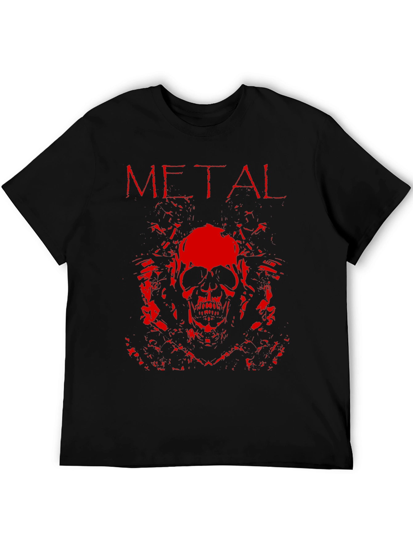 Metal Skull Graphic T-Shirt - Rock Style