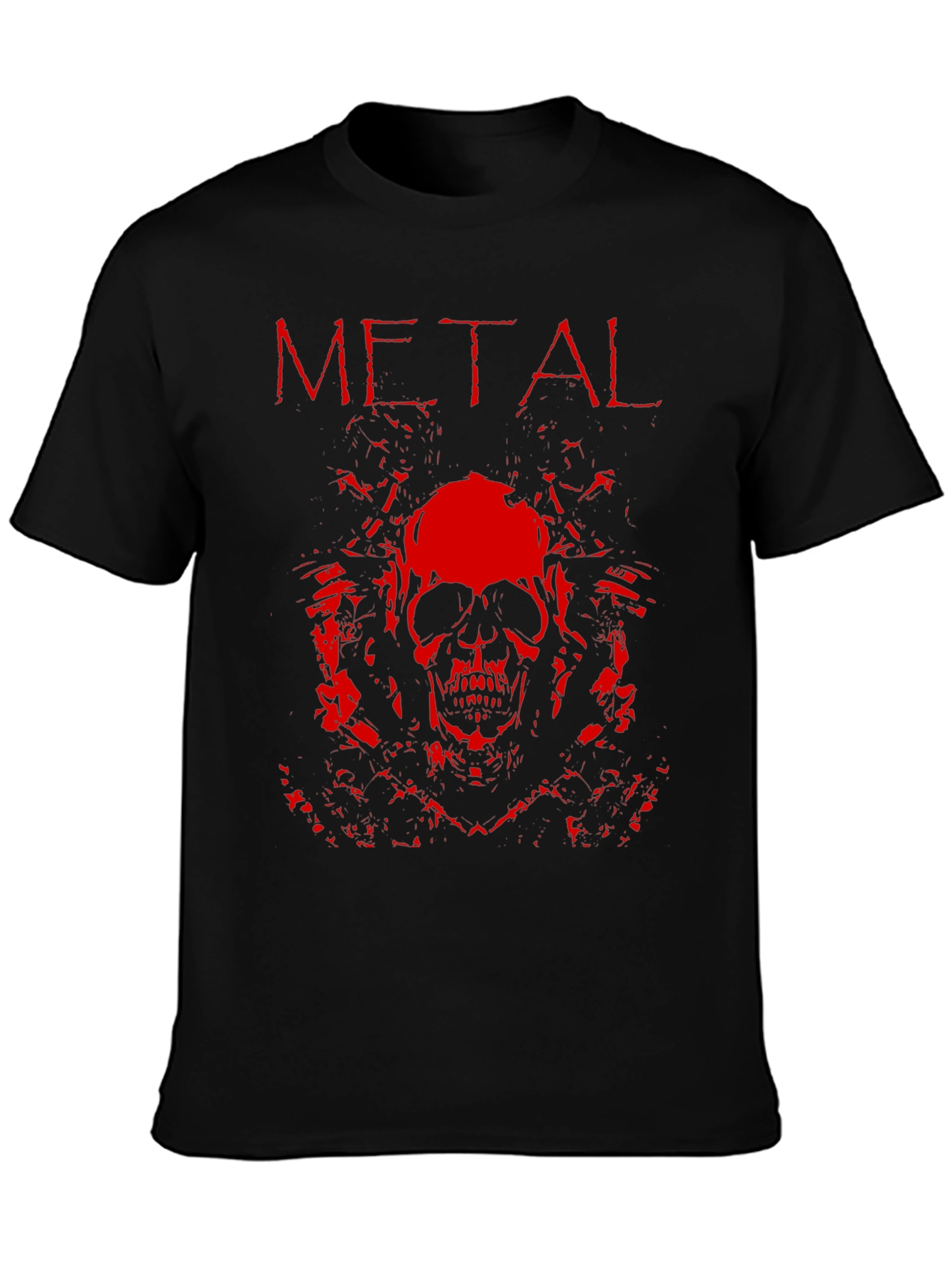 Metal Skull Graphic T-Shirt - Rock Style