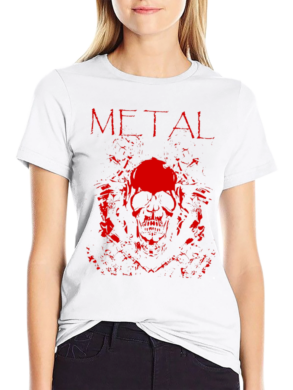 Metal Skull Graphic T-Shirt - Rock Style