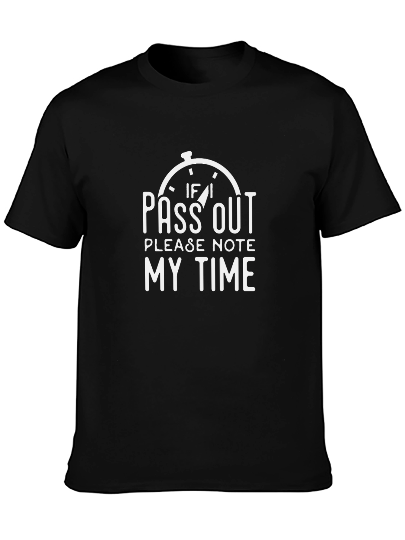 Funny Pass Out Graphic Tee - Black Cotton T-Shirt