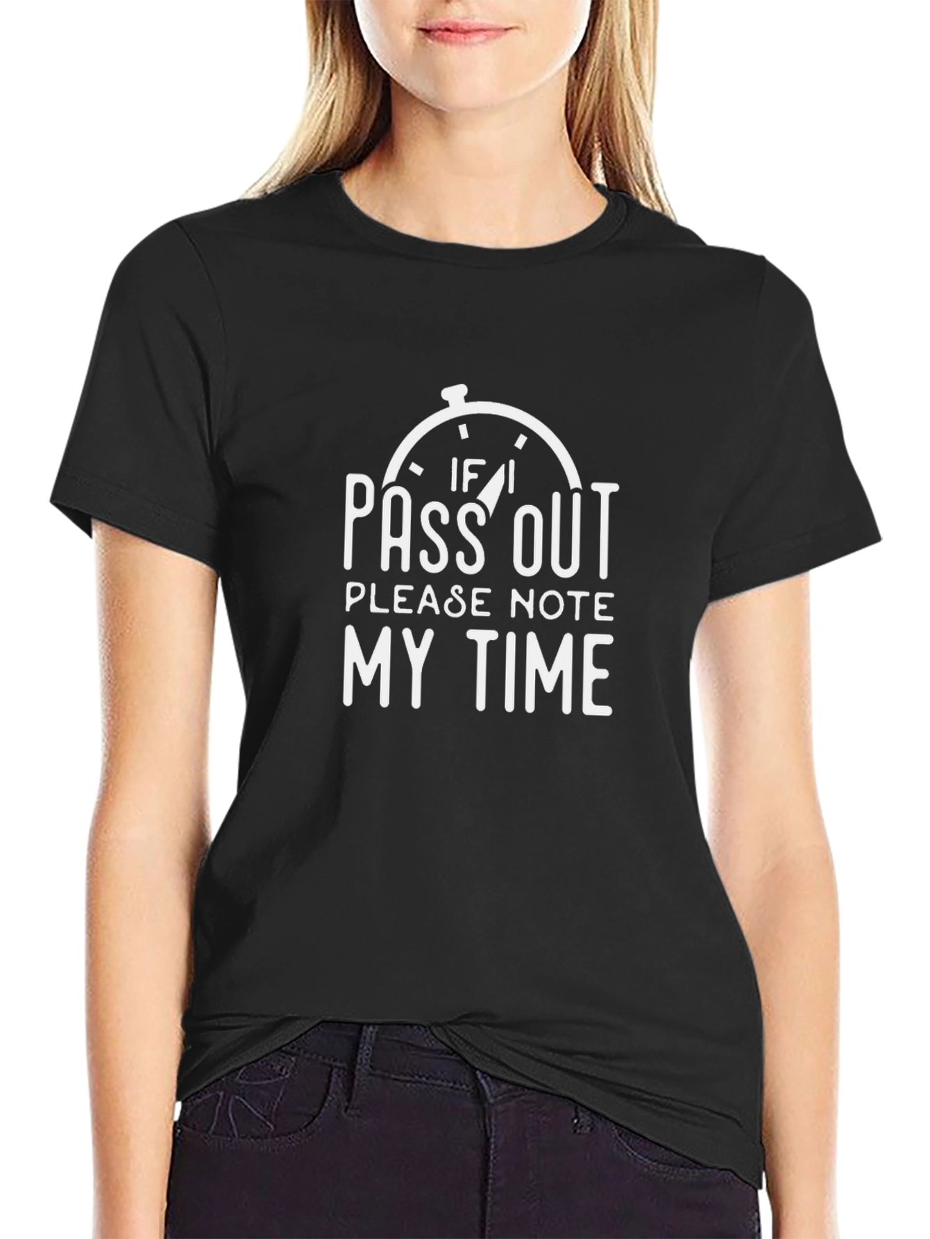 Funny Pass Out Graphic Tee - Black Cotton T-Shirt