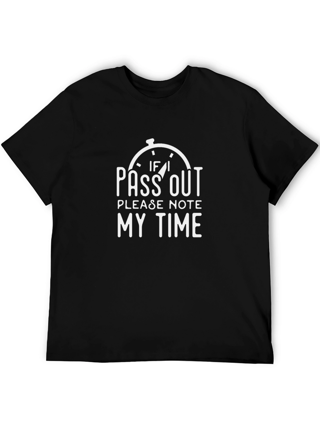 Funny Pass Out Graphic Tee - Black Cotton T-Shirt