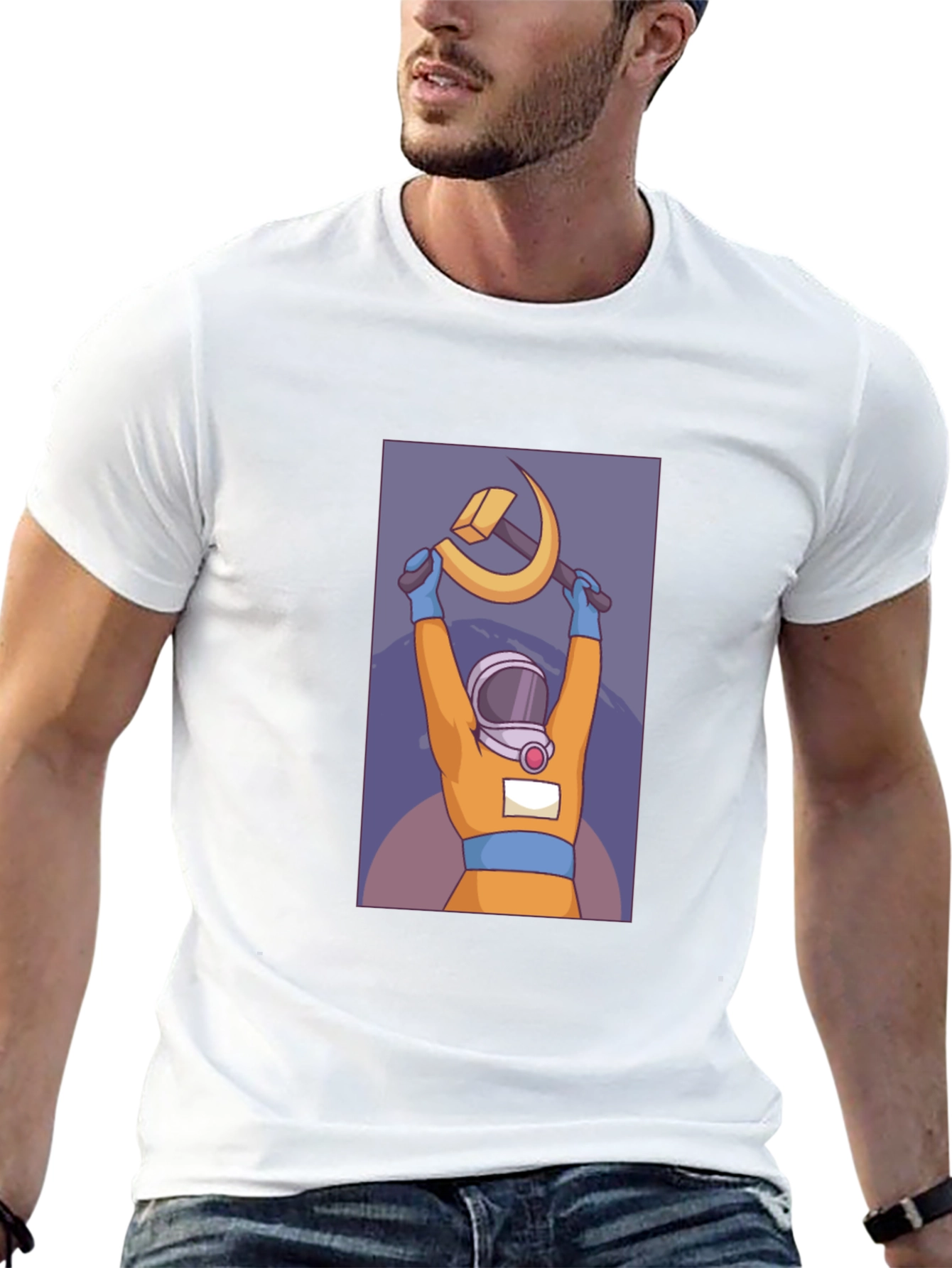 Astronaut Hammer & Sickle Graphic T-Shirt