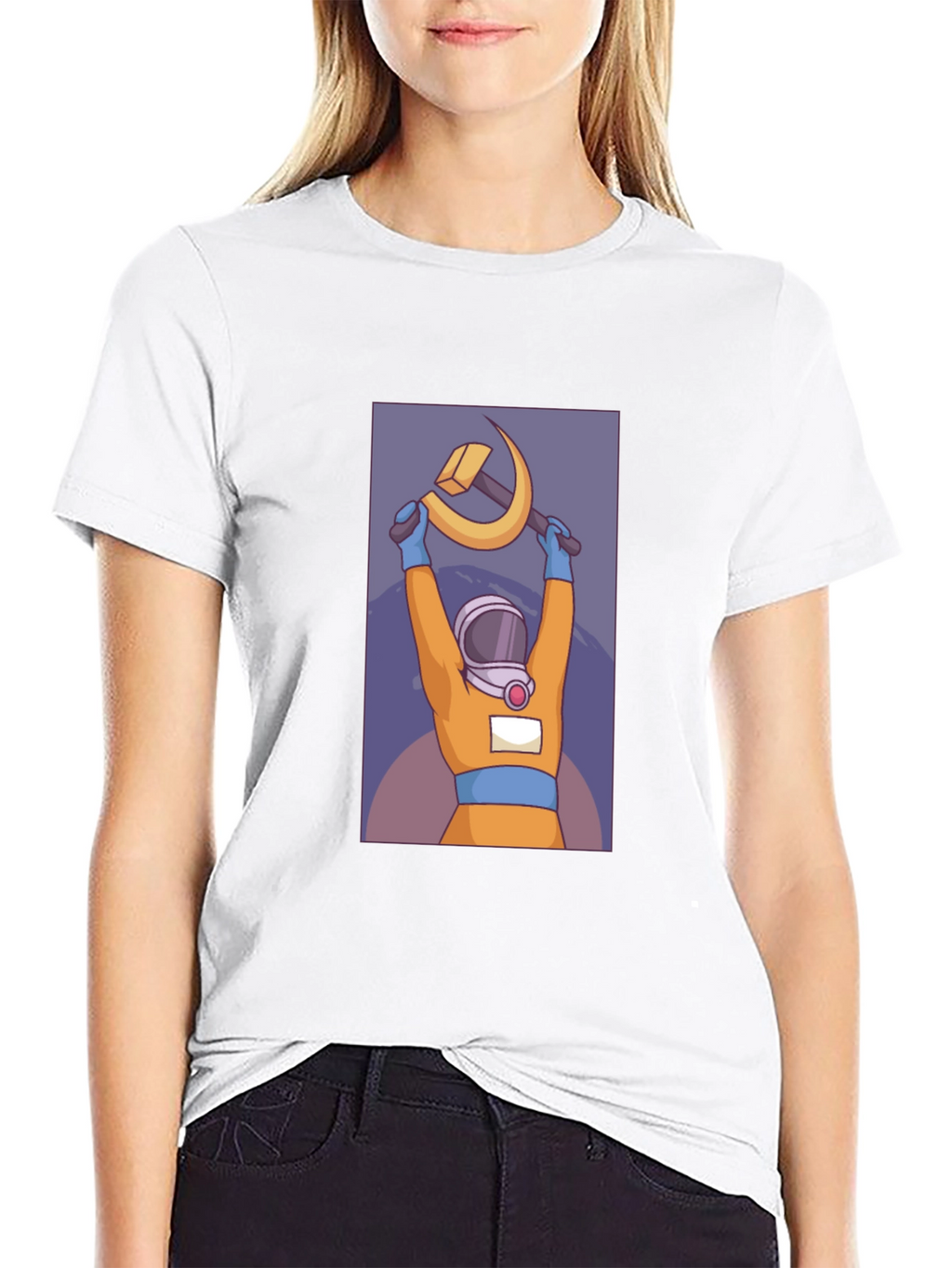 Astronaut Hammer & Sickle Graphic T-Shirt