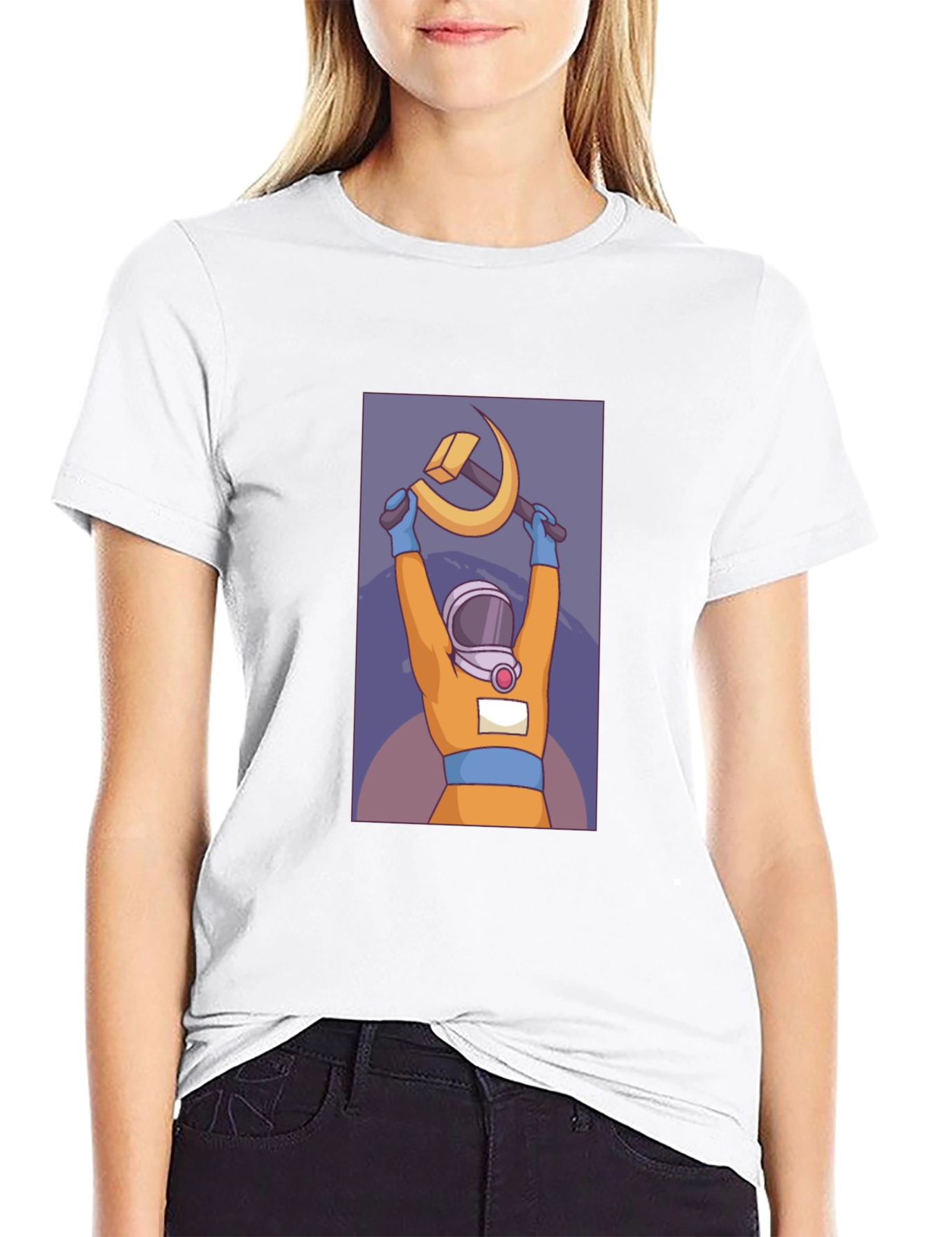 Astronaut Hammer & Sickle Graphic T-Shirt