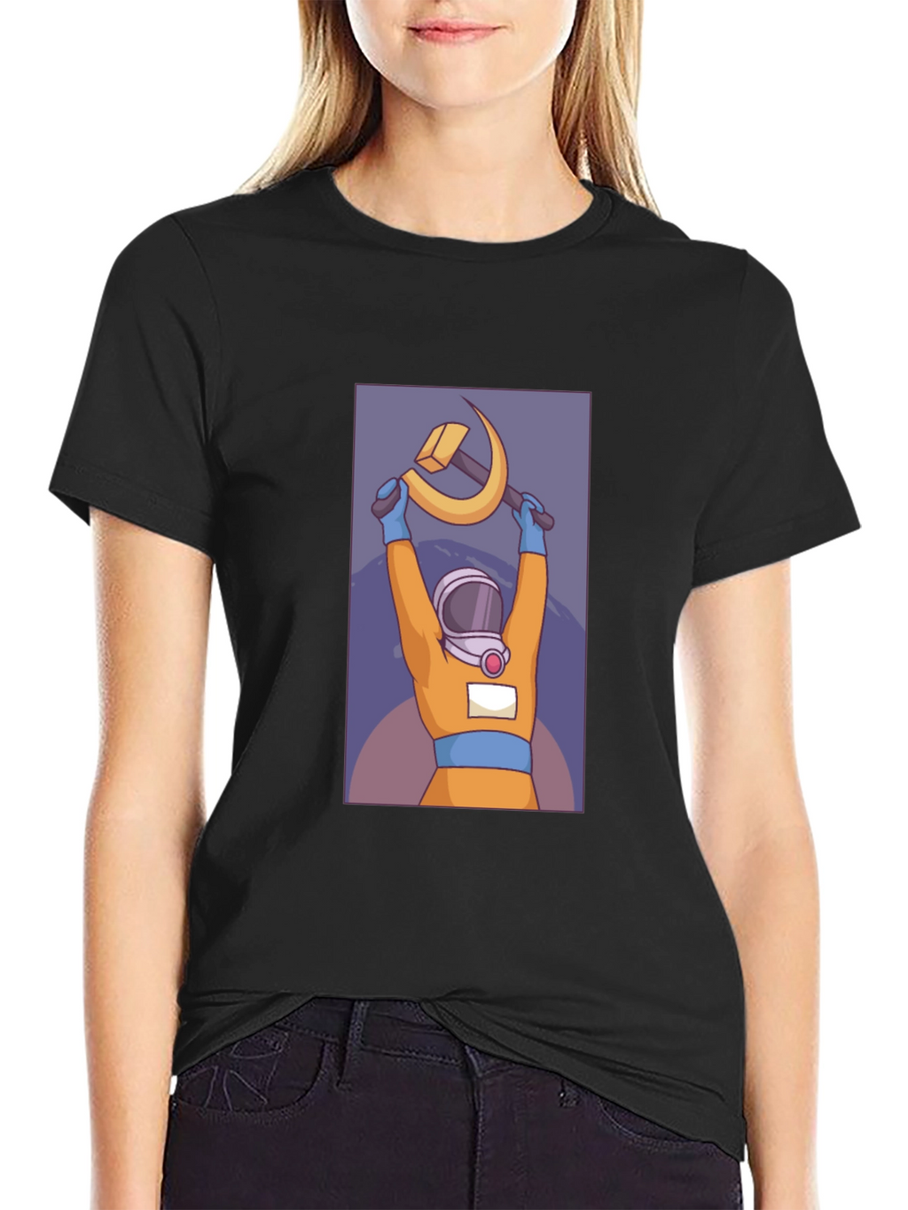 Astronaut Hammer & Sickle Graphic T-Shirt