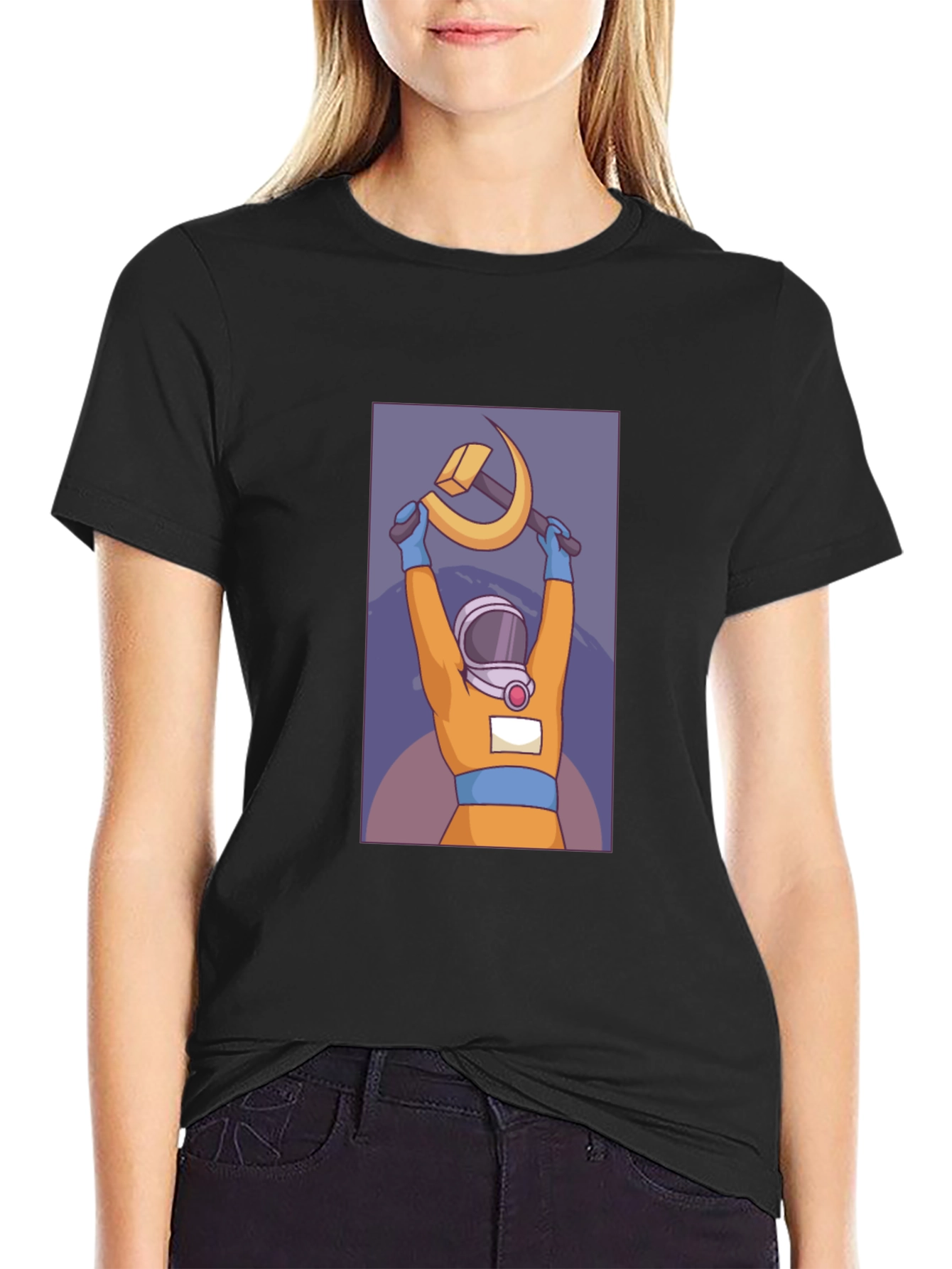 Astronaut Hammer & Sickle Graphic T-Shirt