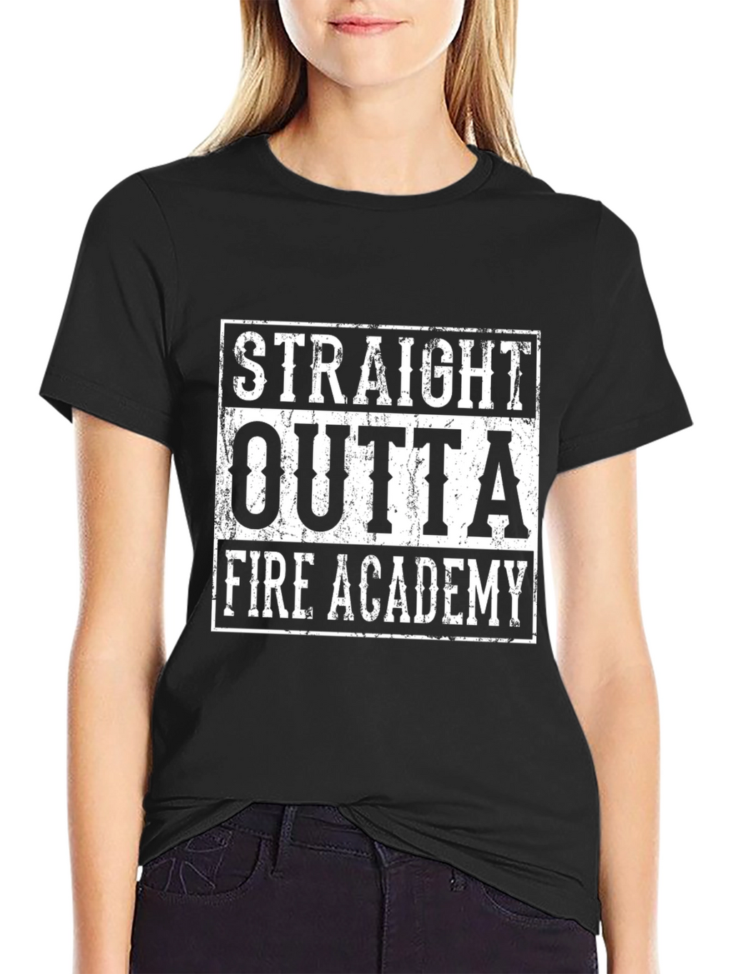 Straight Outta Fire Academy Black T-Shirt