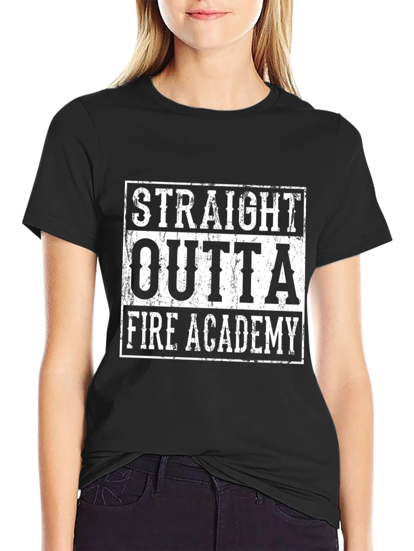 Straight Outta Fire Academy Black T-Shirt
