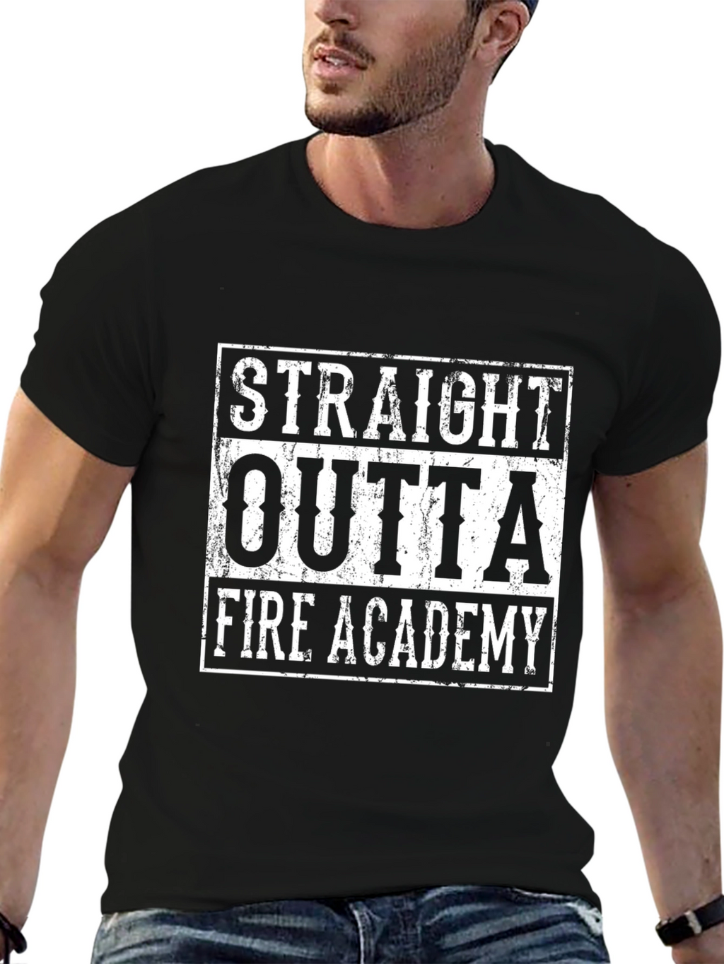 Straight Outta Fire Academy Black T-Shirt