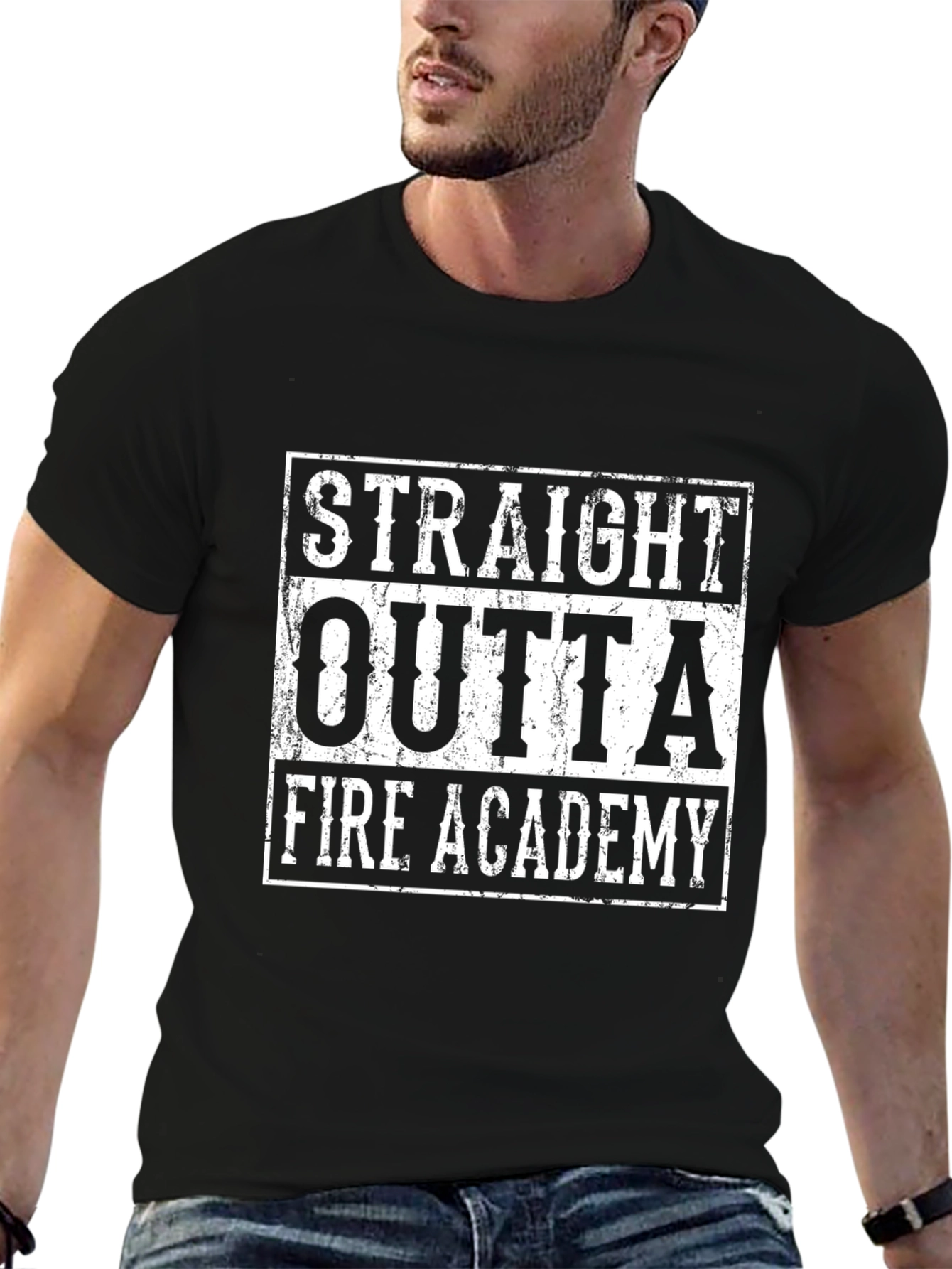 Straight Outta Fire Academy Black T-Shirt