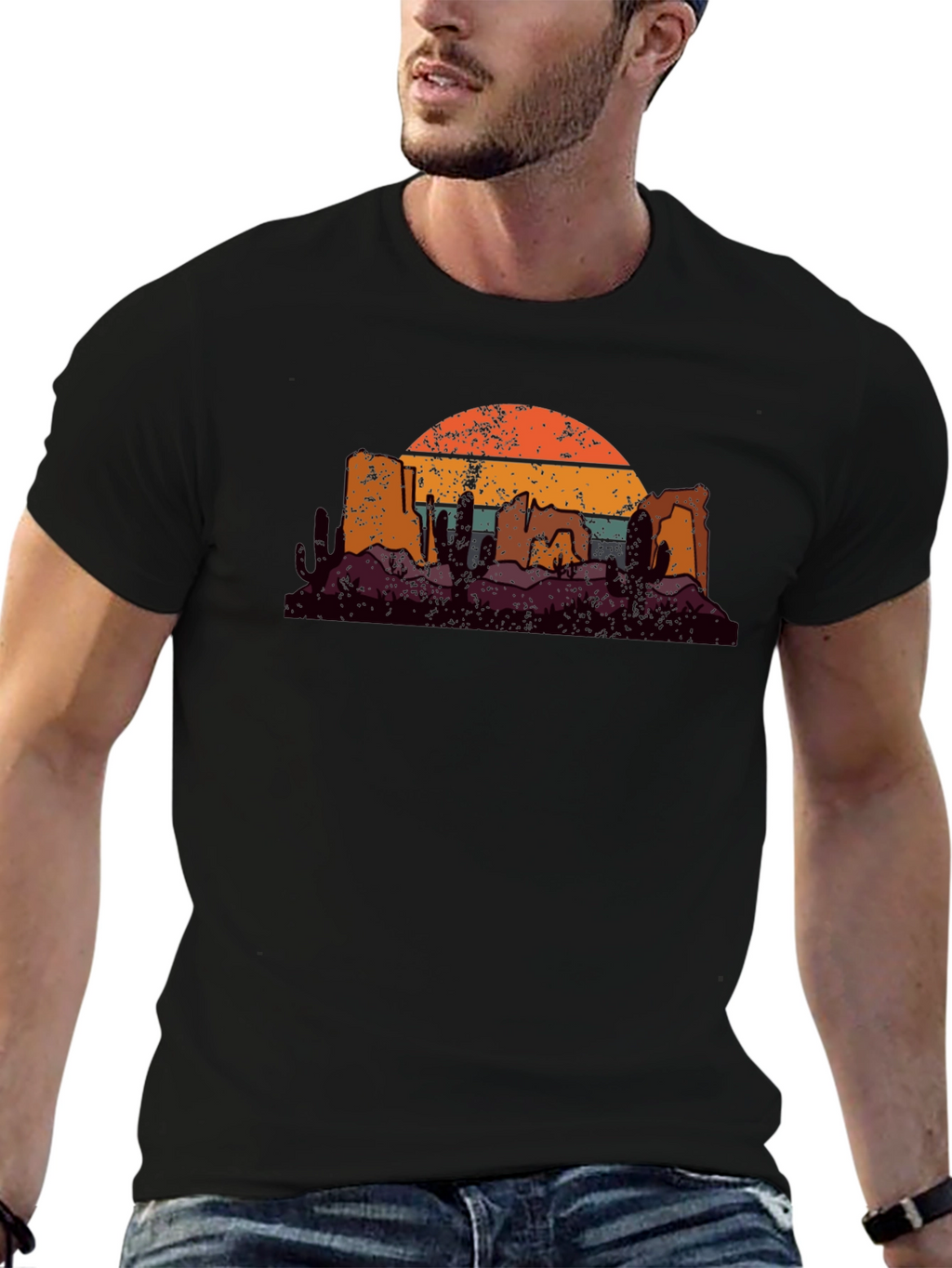 Retro Desert Sunset Graphic T-Shirt