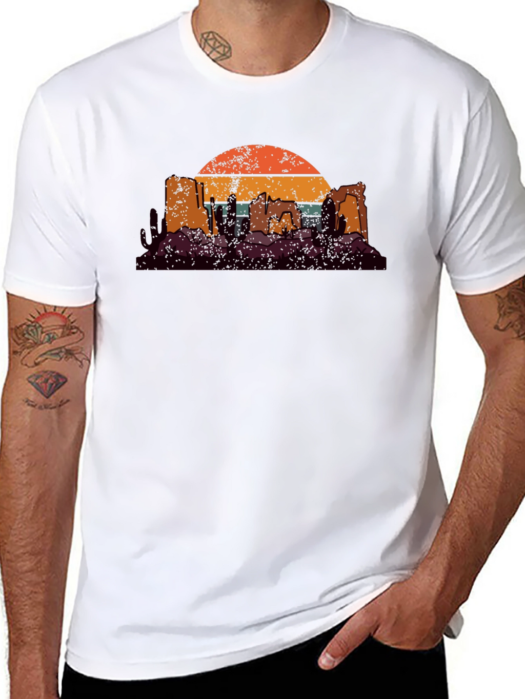 Retro Desert Sunset Graphic T-Shirt