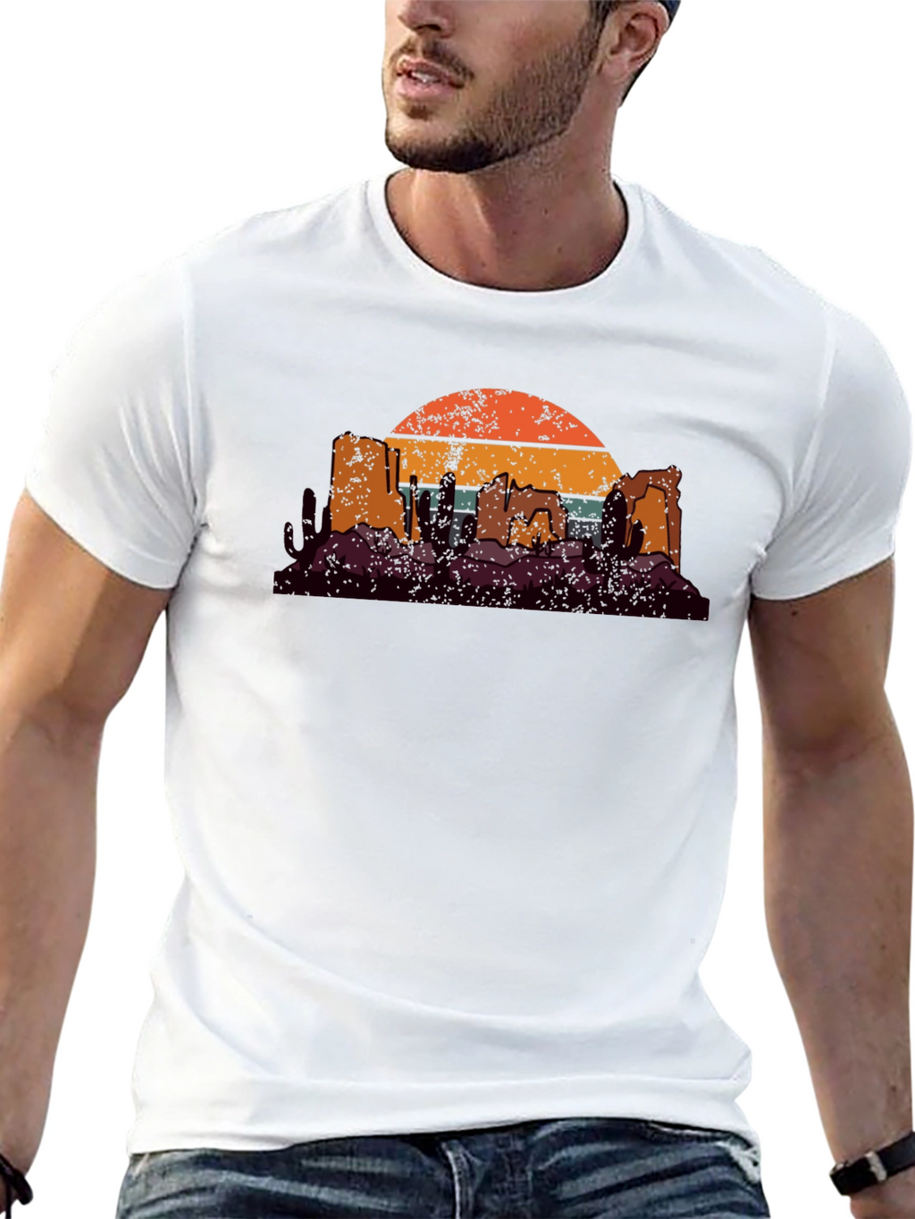 Retro Desert Sunset Graphic T-Shirt