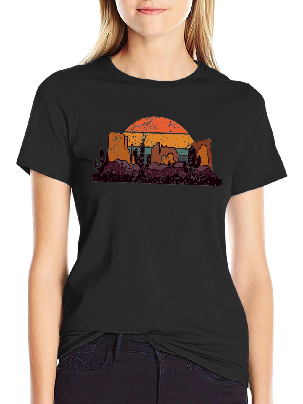 Retro Desert Sunset Graphic T-Shirt