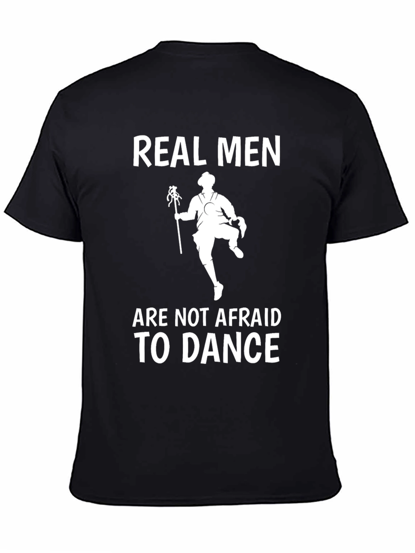 Real Men Dance Graphic Tee - Stylish Black Cotton T-Shirt