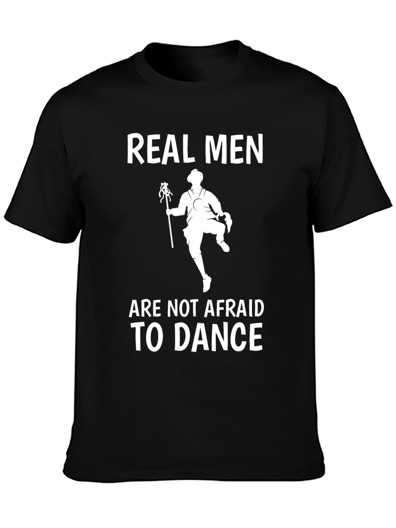 Real Men Dance Graphic Tee - Stylish Black Cotton T-Shirt