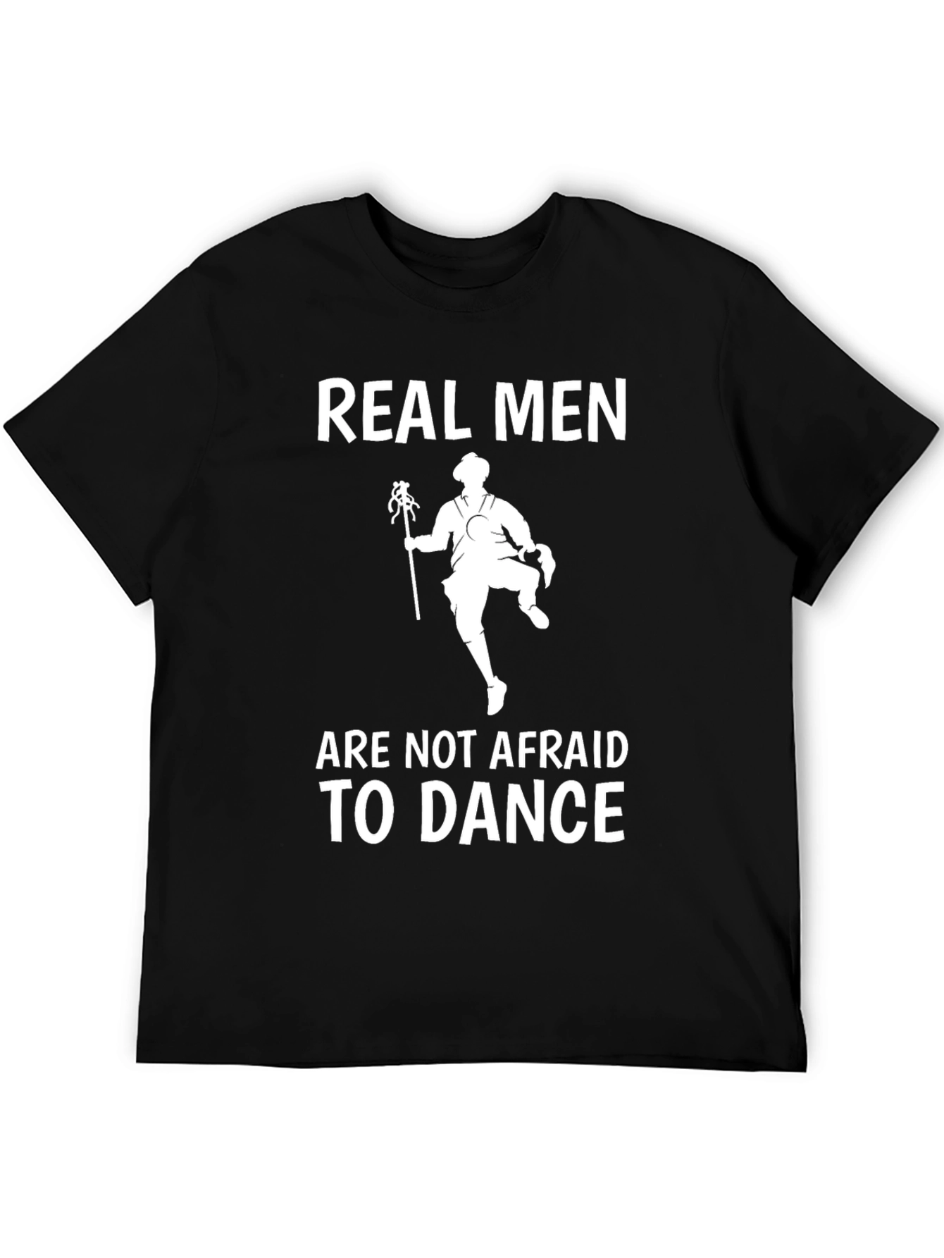 Real Men Dance Graphic Tee - Stylish Black Cotton T-Shirt