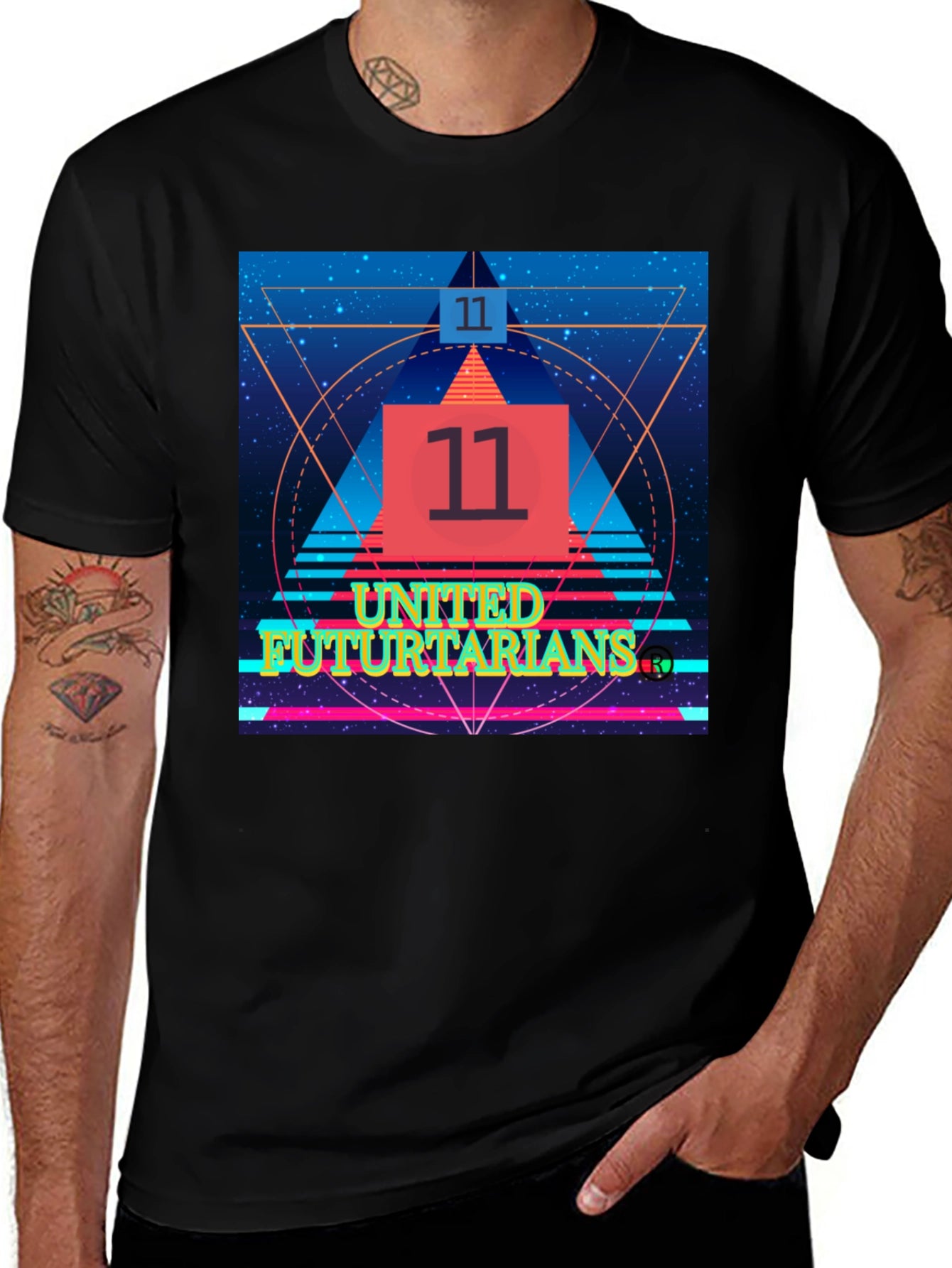 United Fututarians Black Graphic Tee