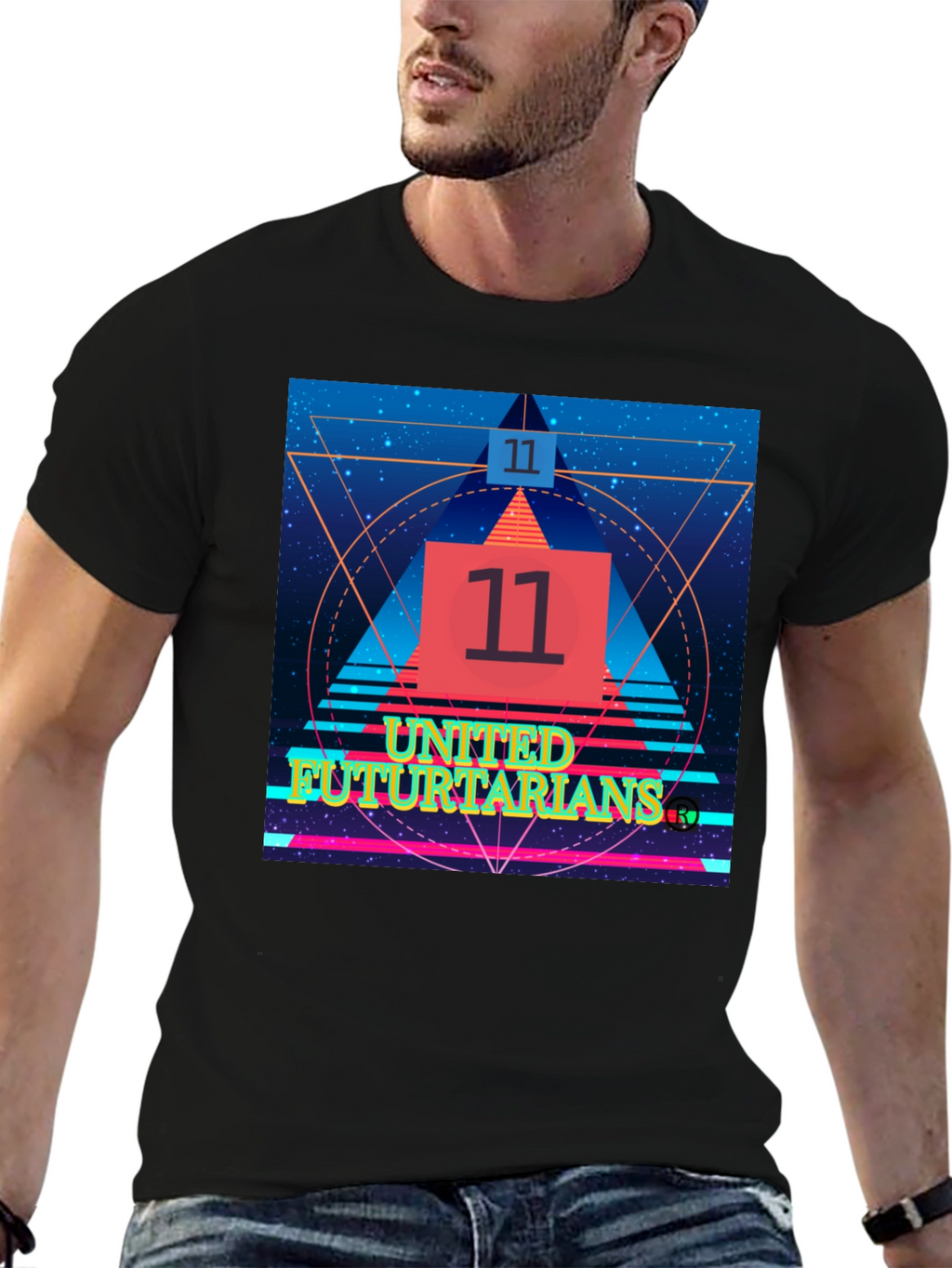 United Fututarians Black Graphic Tee