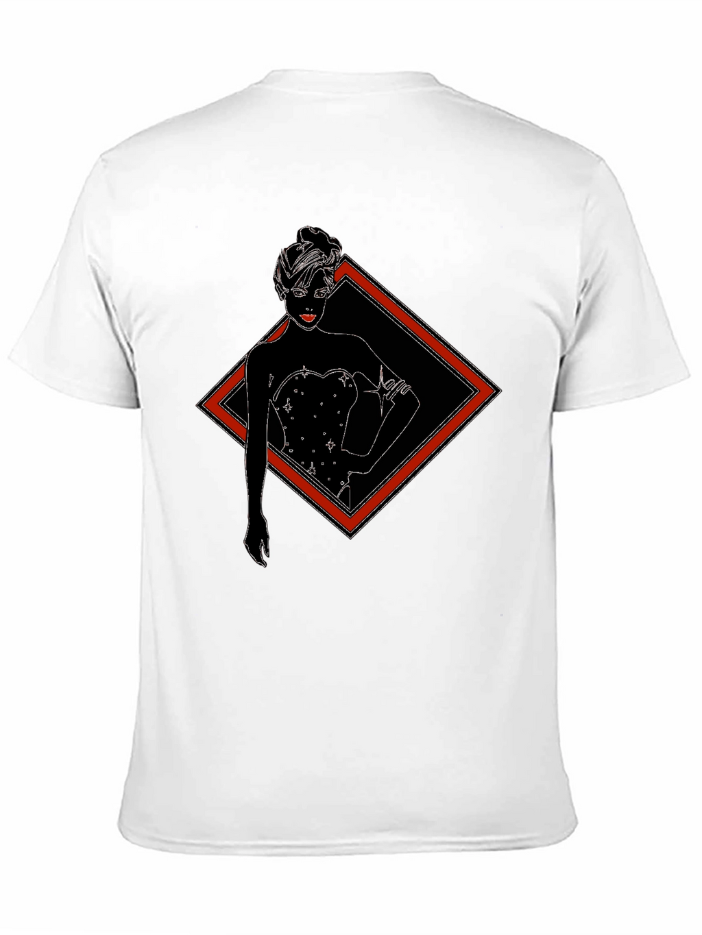 Black T-Shirt with Diamond Lady Graphic Tee