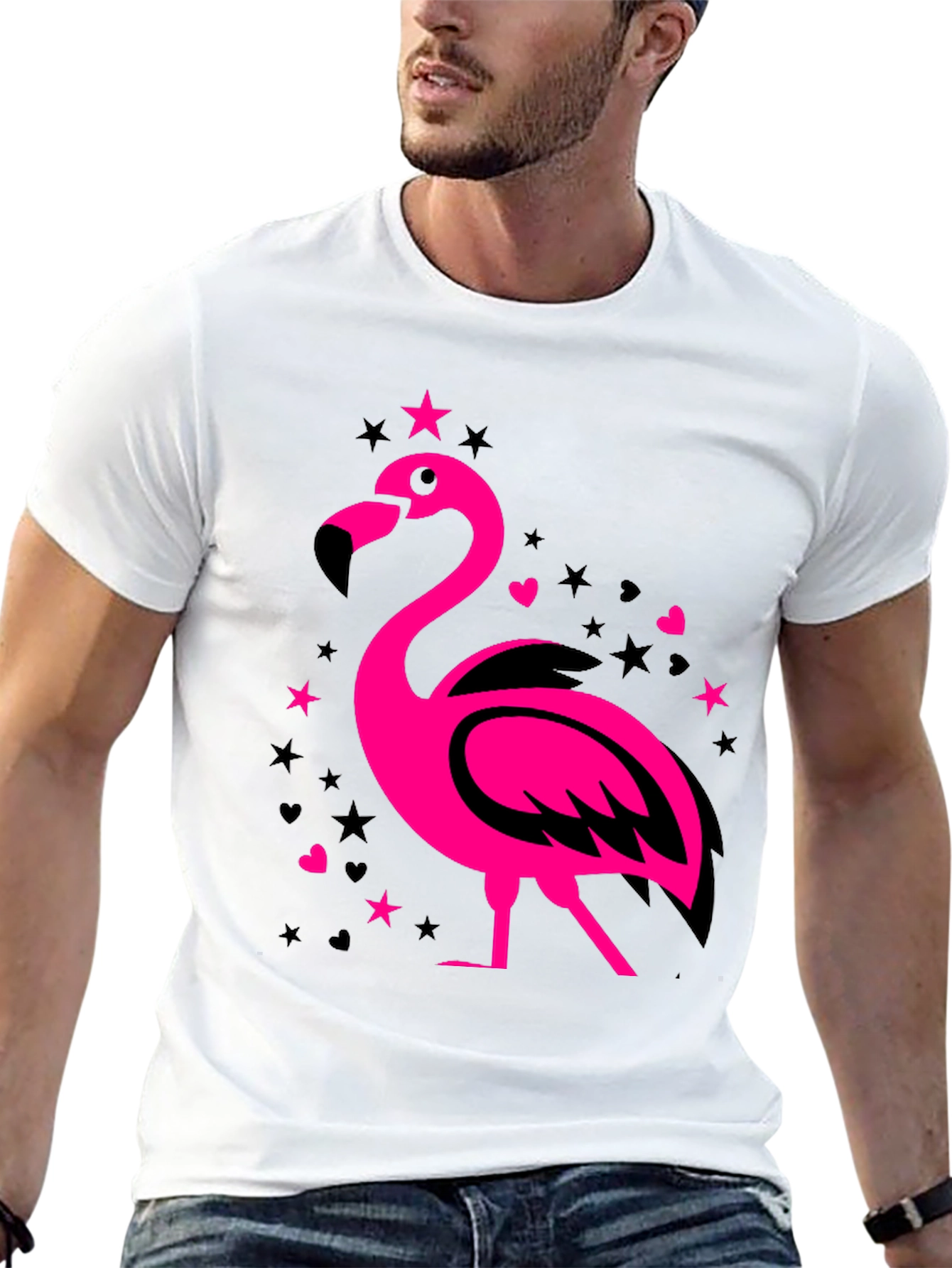 Flamingo Graphic Tee - Mens Black T-Shirt