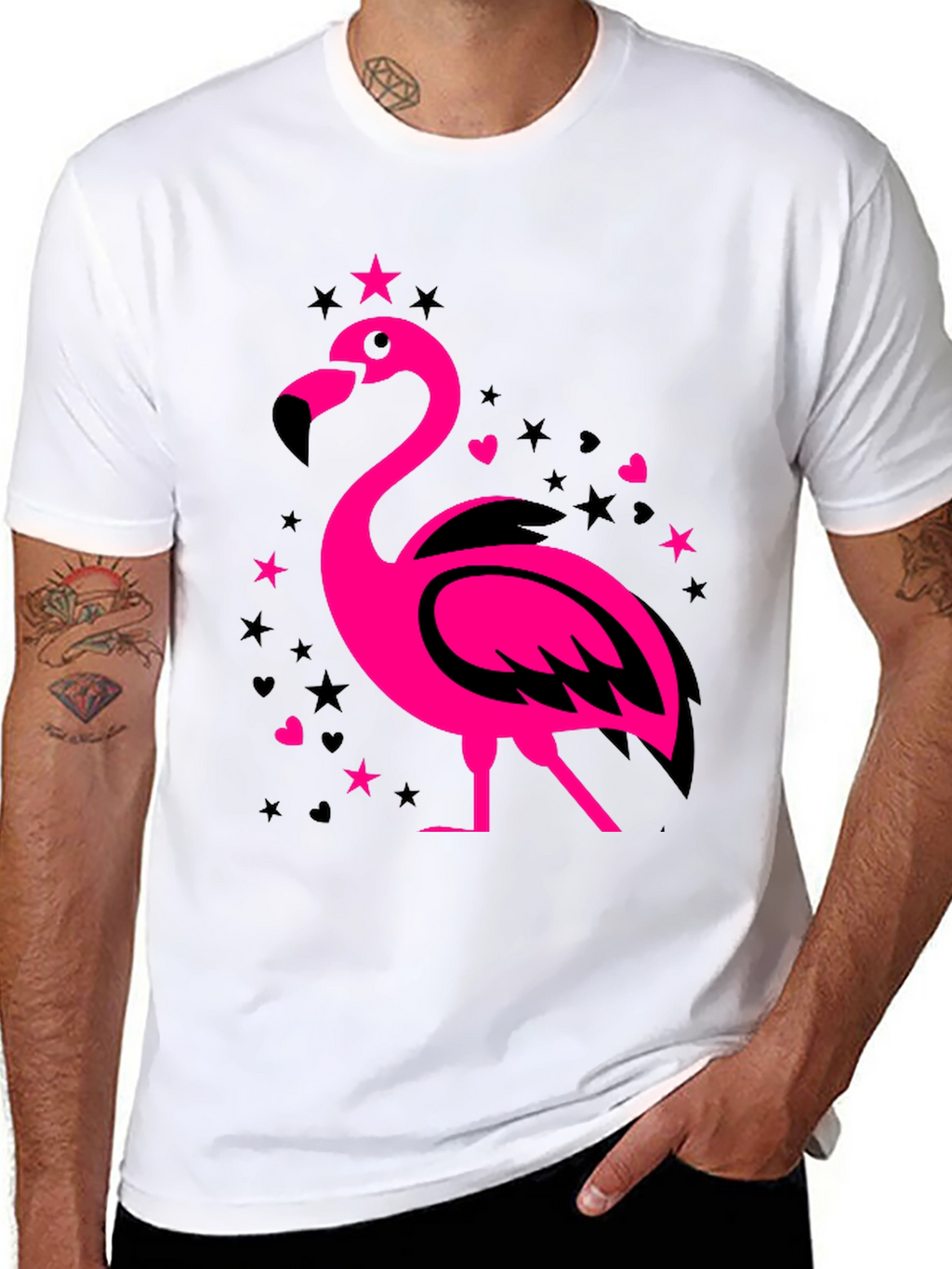Flamingo Graphic Tee - Mens Black T-Shirt