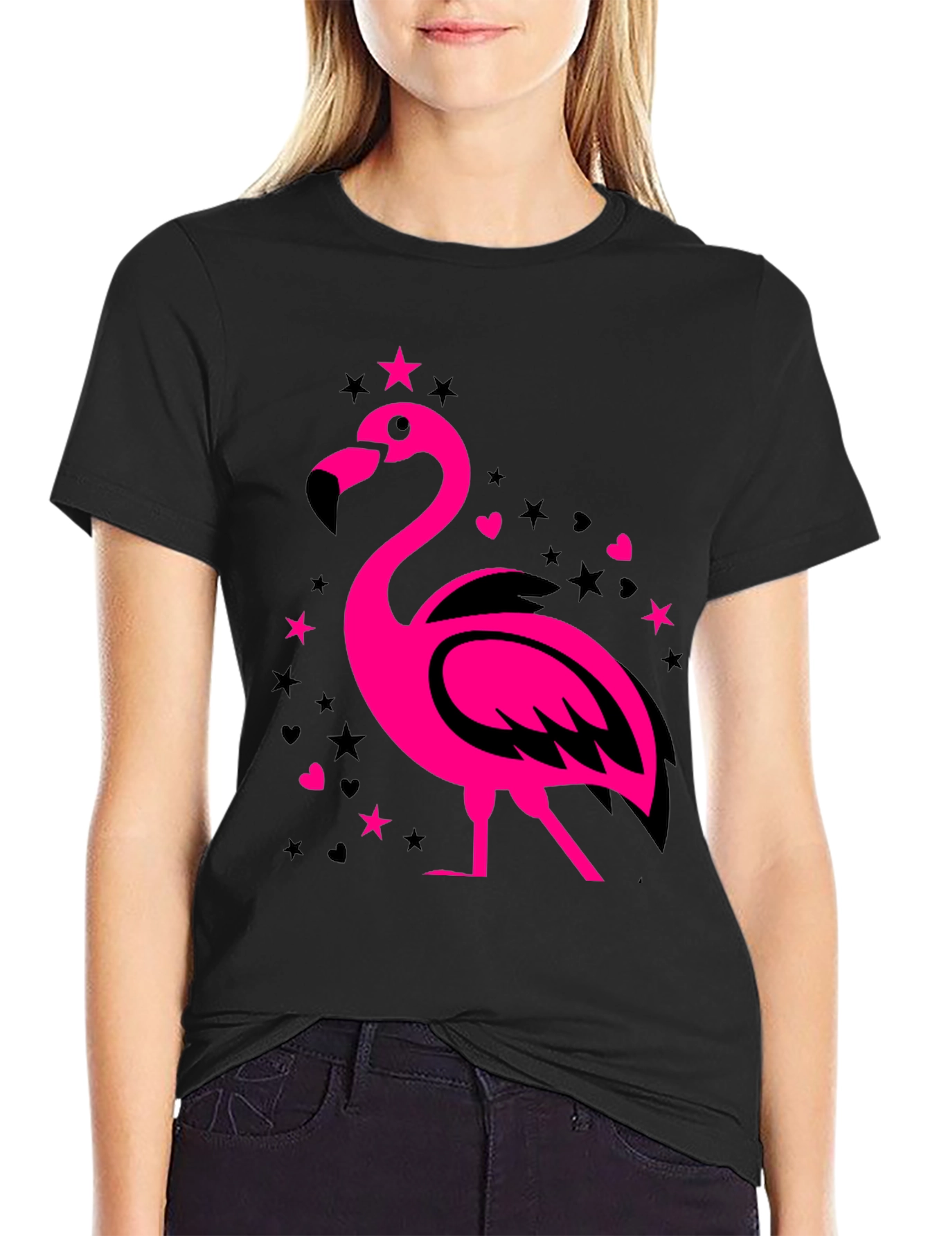 Flamingo Graphic Tee - Mens Black T-Shirt