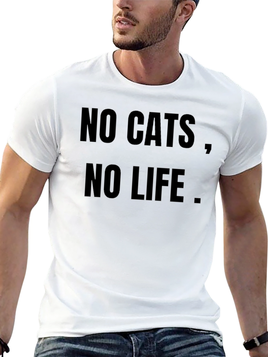 No Cats No Life Black Graphic Tee