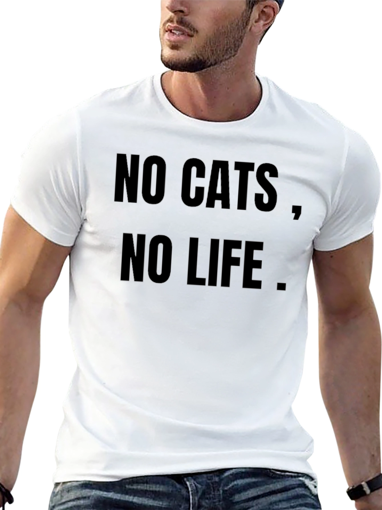 No Cats No Life Black Graphic Tee