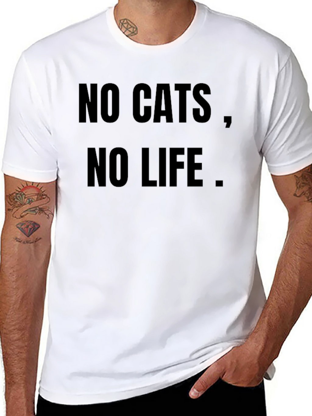 No Cats No Life Black Graphic Tee