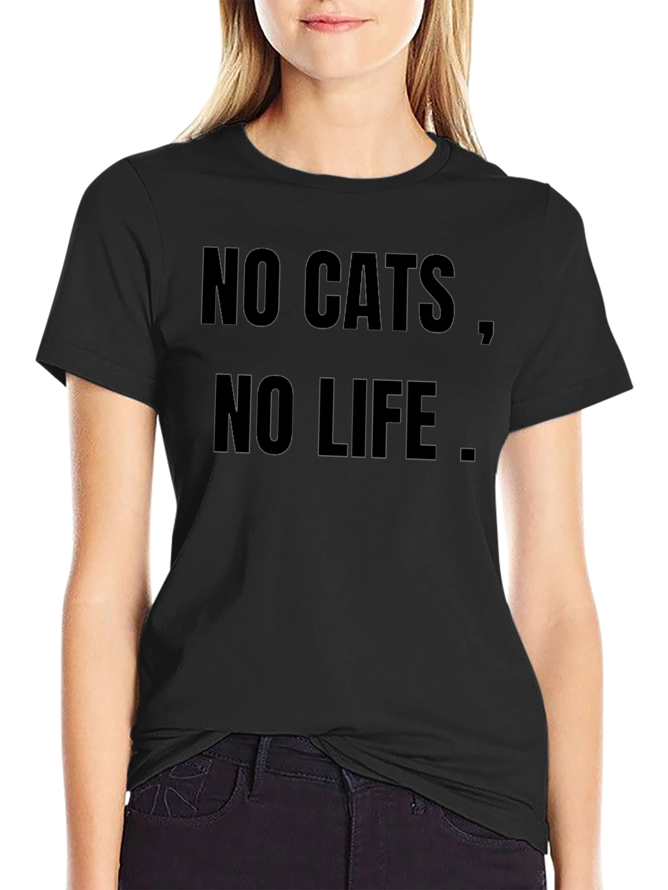 No Cats No Life Black Graphic Tee