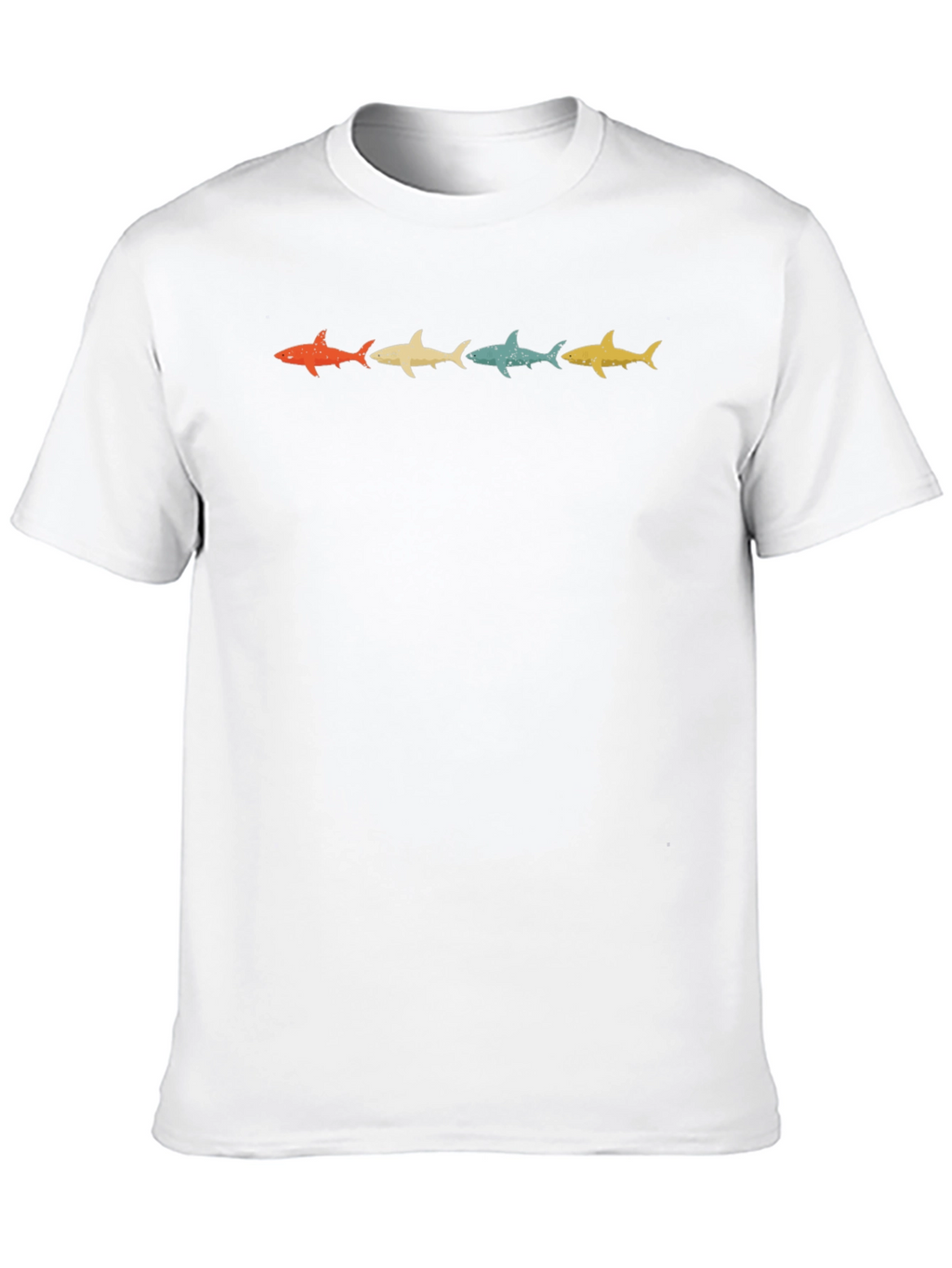 Retro Shark Row Graphic T-Shirt