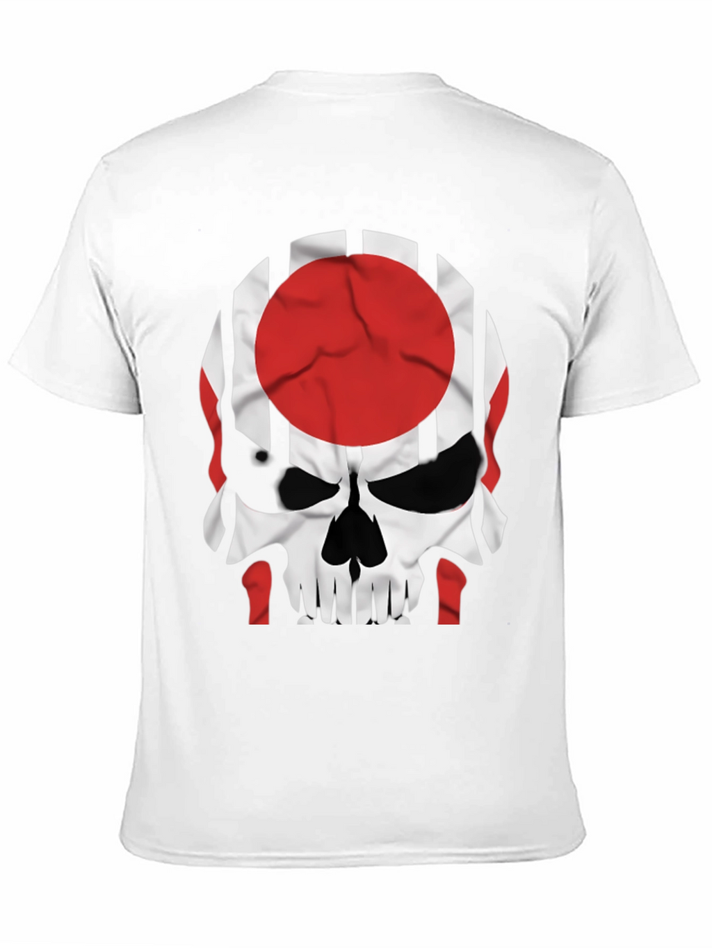 Skull Japan Flag Graphic Tee - Mens Black T-Shirt