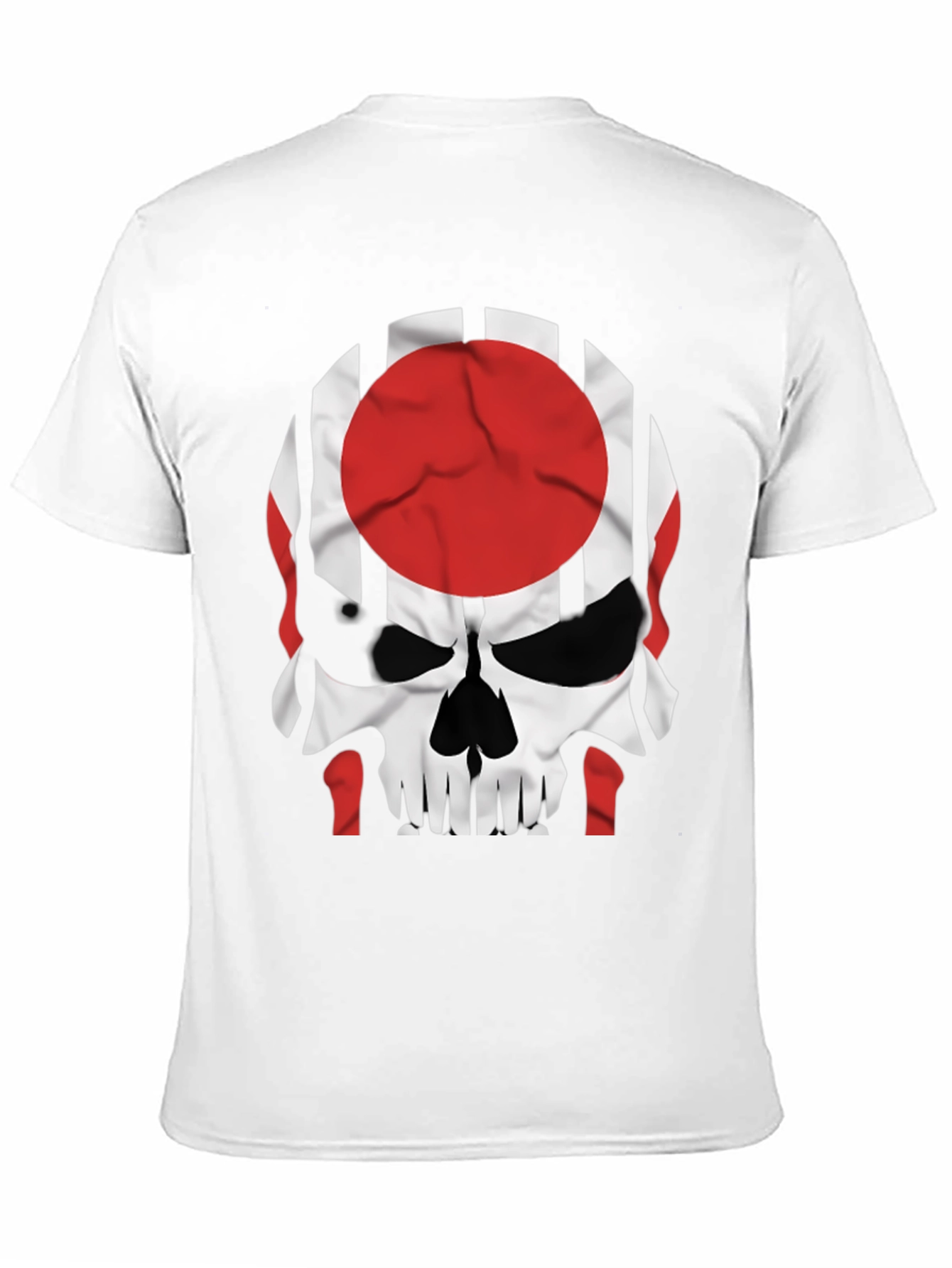 Skull Japan Flag Graphic Tee - Mens Black T-Shirt