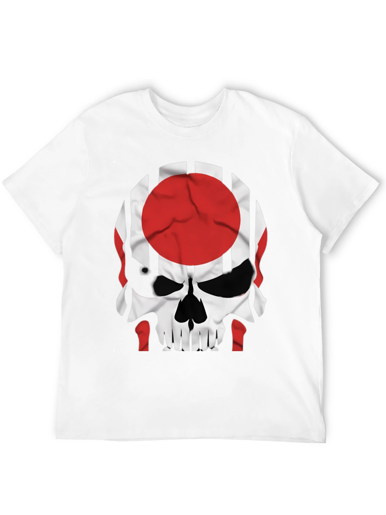 Skull Japan Flag Graphic Tee - Mens Black T-Shirt
