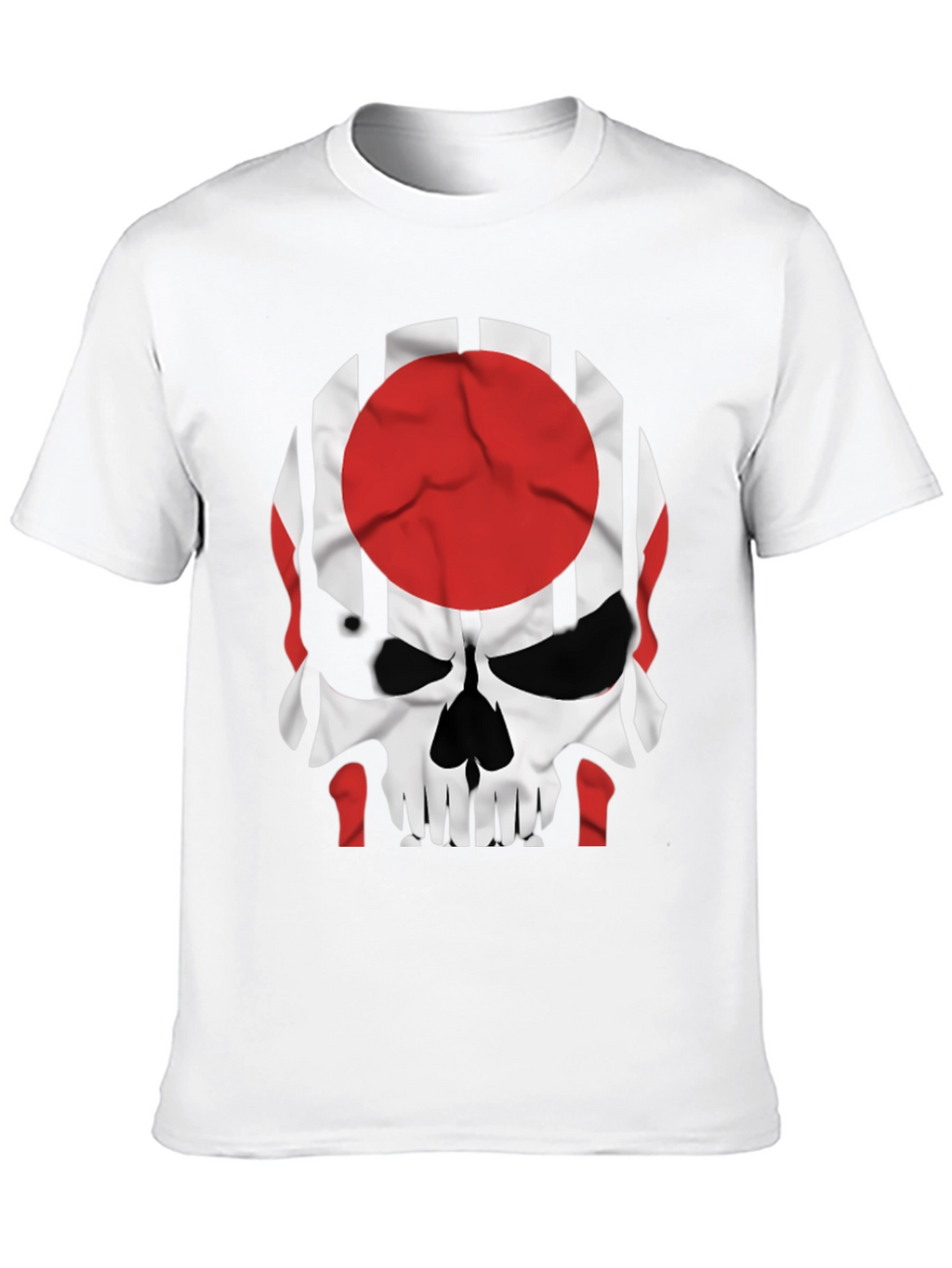 Skull Japan Flag Graphic Tee - Mens Black T-Shirt