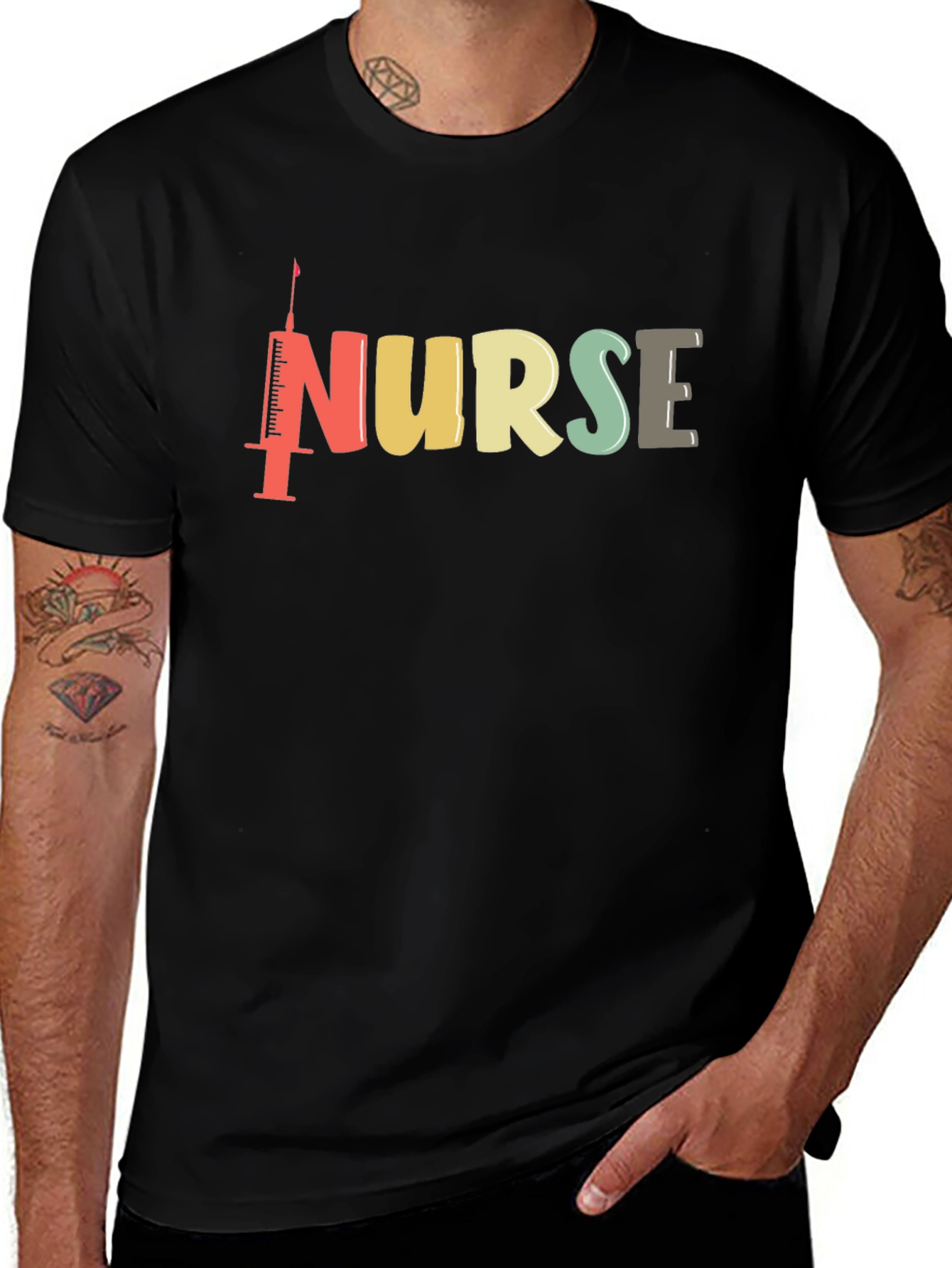 Nurse Syringe Graphic T-Shirt