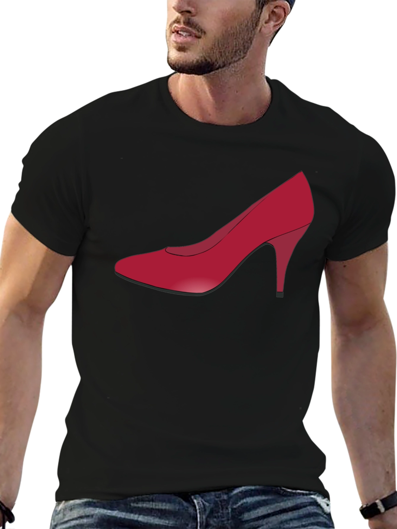 Red High Heel Graphic T-Shirt - Sleek & Stylish